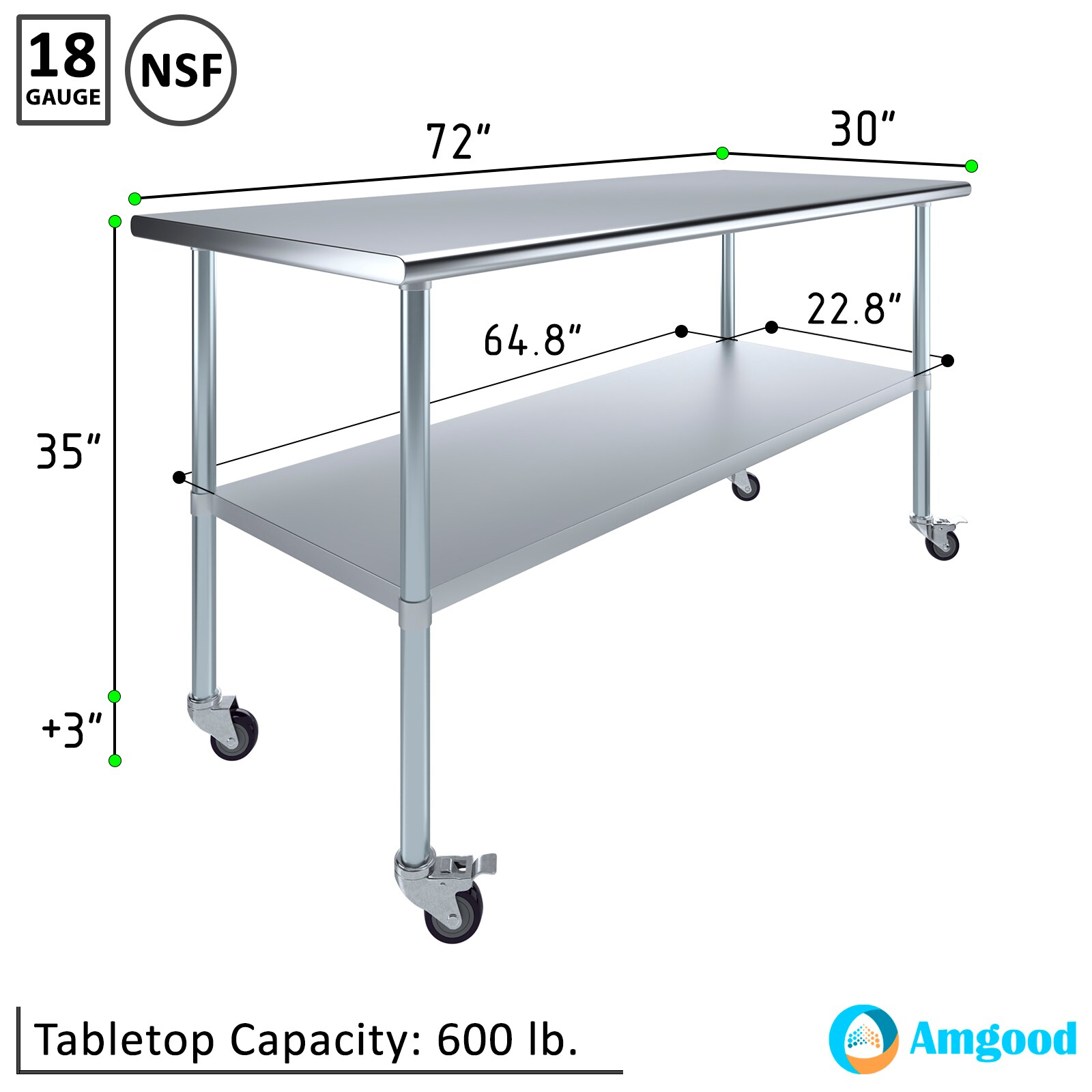 Amgood LWT-3072-WHEELS Kitchen-Furniture - View #3
