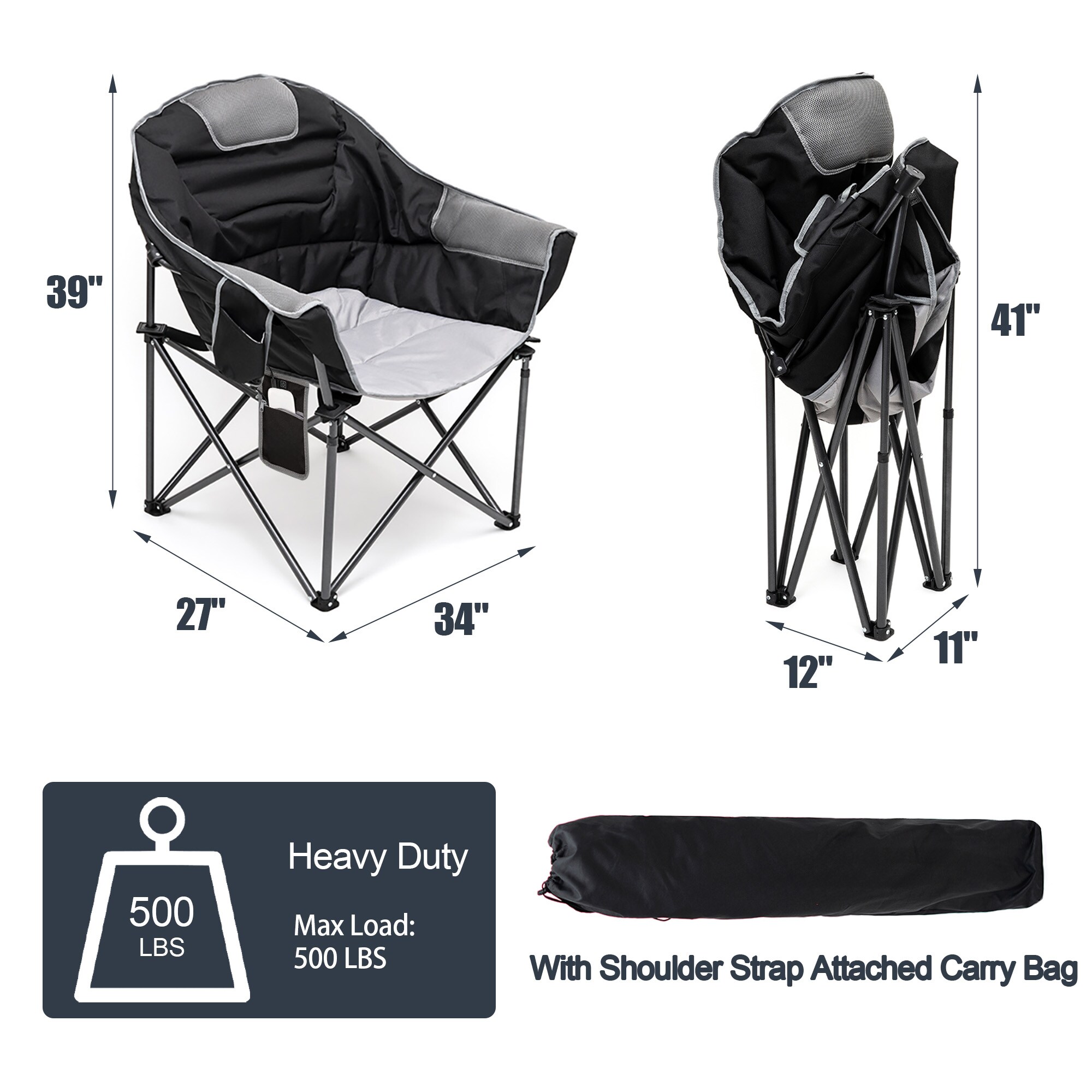 Clihome CL-CCAC5913HBK1 Beach-Camping-Chairs - View #4