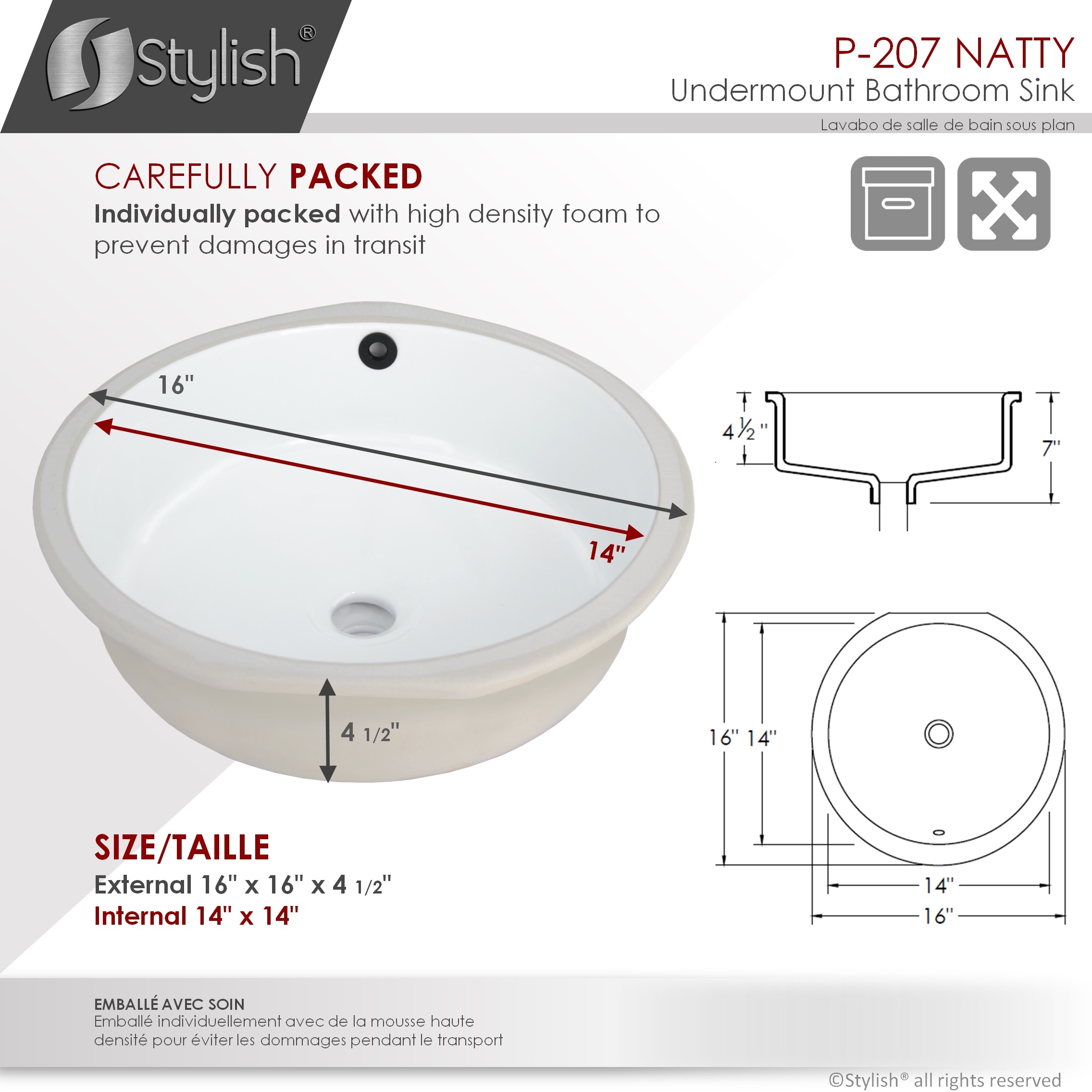 Stylish P-207 Bath-Sink - View #6