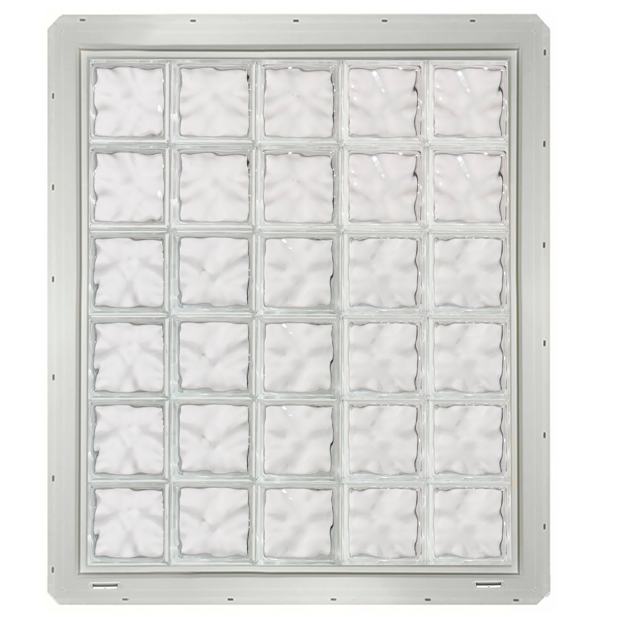 CrystaLok CL4048SDCWH Wavy Glass 39-1/4-in x 46-3/4-in Vinyl New construction Glass Block Window