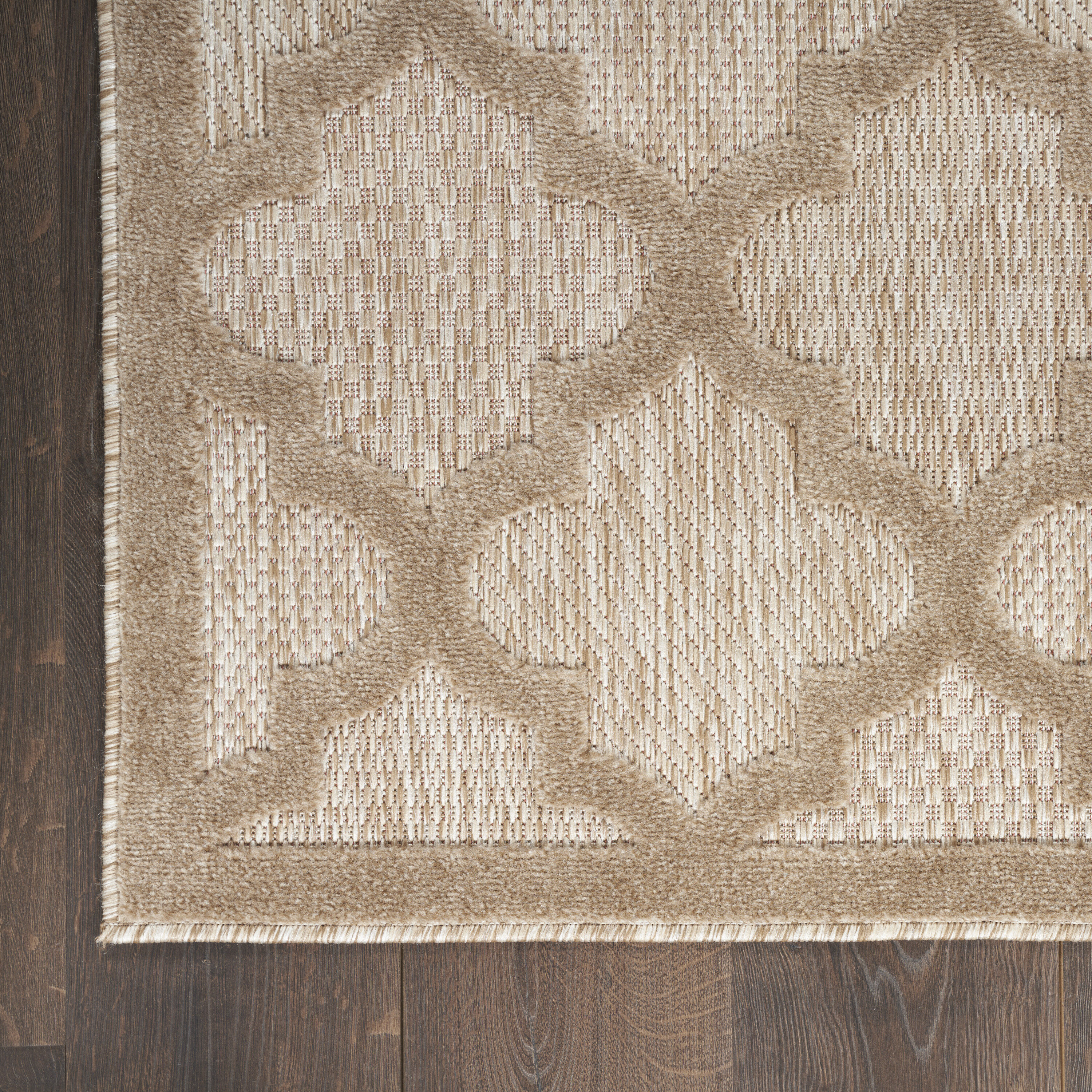 Taupe and Ivory Moroccan Trellis 7' x 10' Synthetic Area Rug