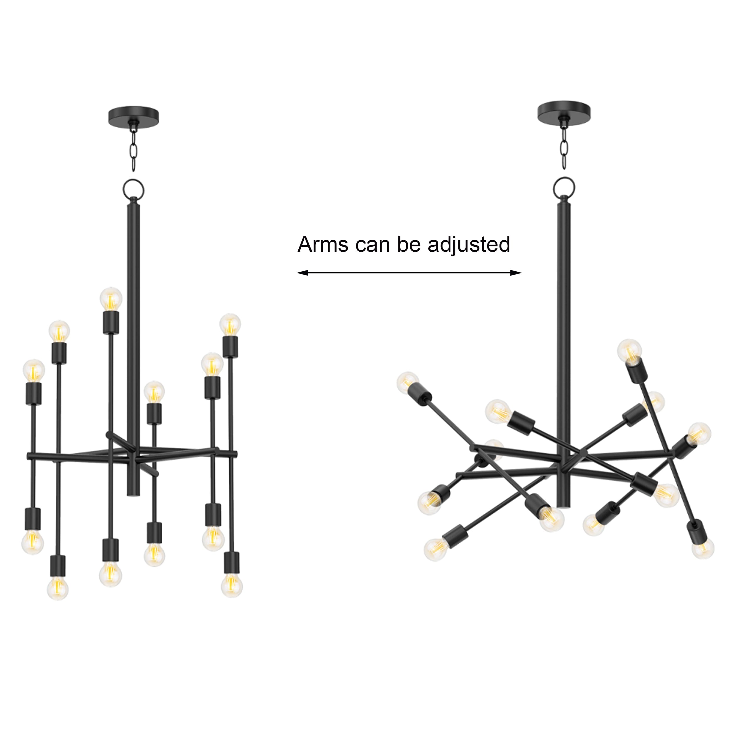 Origin 21 SHAYE 12Light Matte Black Modern/Contemporary Led, Dry rated