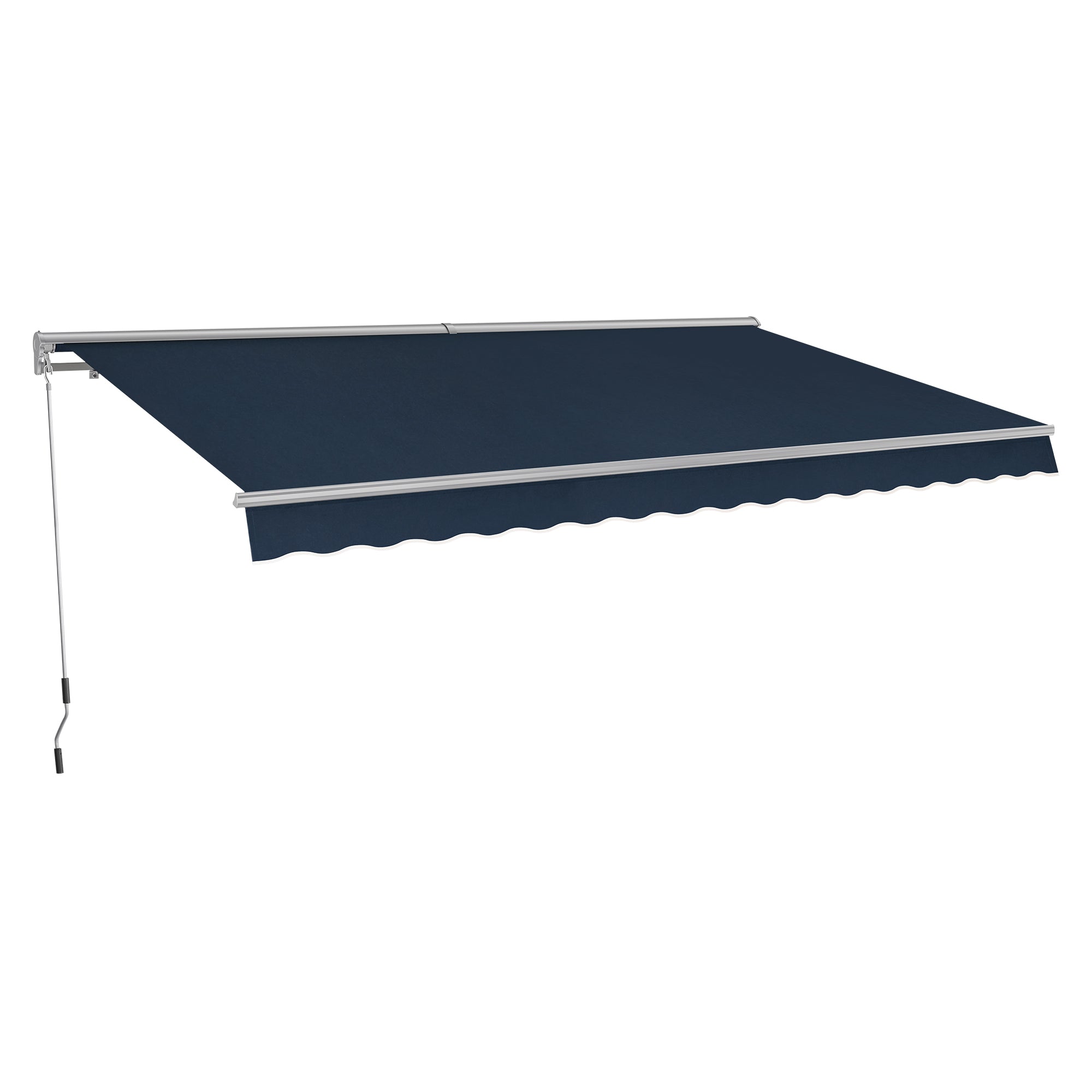 MCombo - 10 ft x 8 ft Retractable Half-Cassette Awning - UV-Resistant Waterproof Polyester Canop...