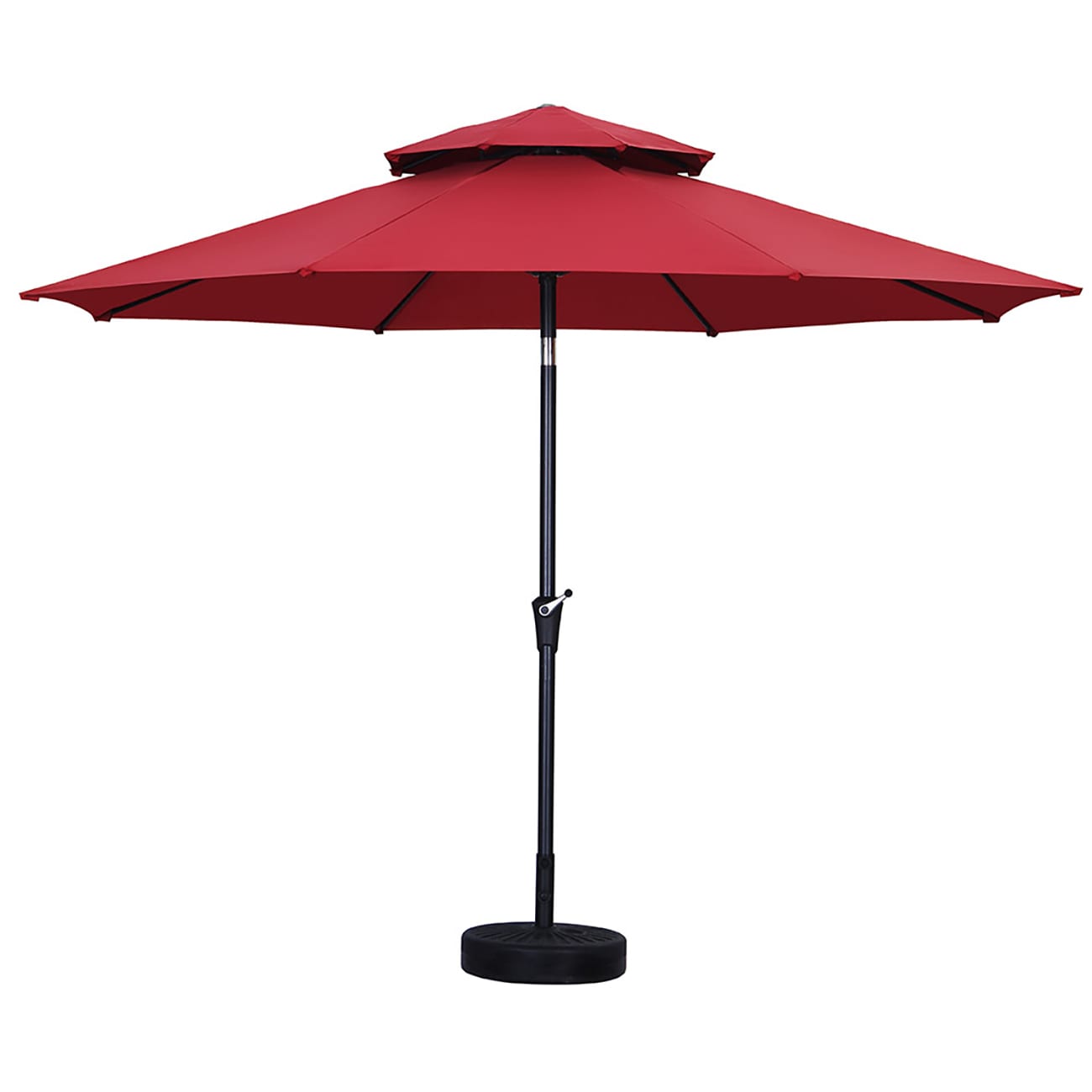GDY GD-OTU030RD 10-ft Steel Multiple colors/finishes Crank Garden Patio Umbrella
