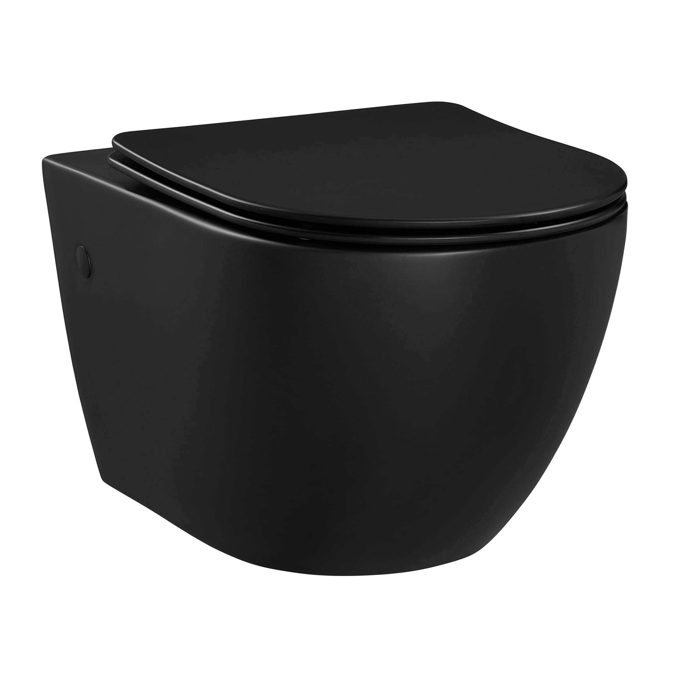 Swiss Madison SM-25-BFANG05BK Angers Matte Black Round Wall hung Toilet Bowl