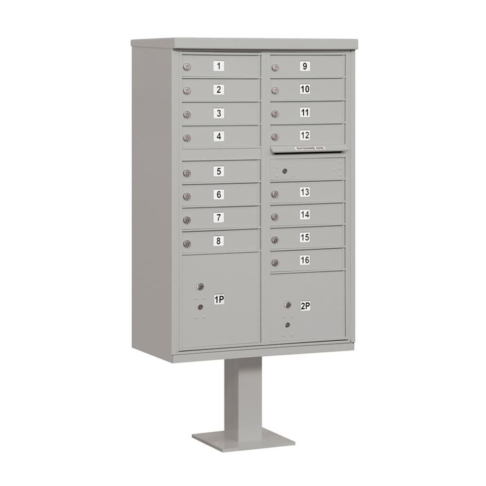 SALSBURY INDUSTRIES 3316GRY-U 3300 Cluster Box Units Locking Extra Large Mailbox Gray