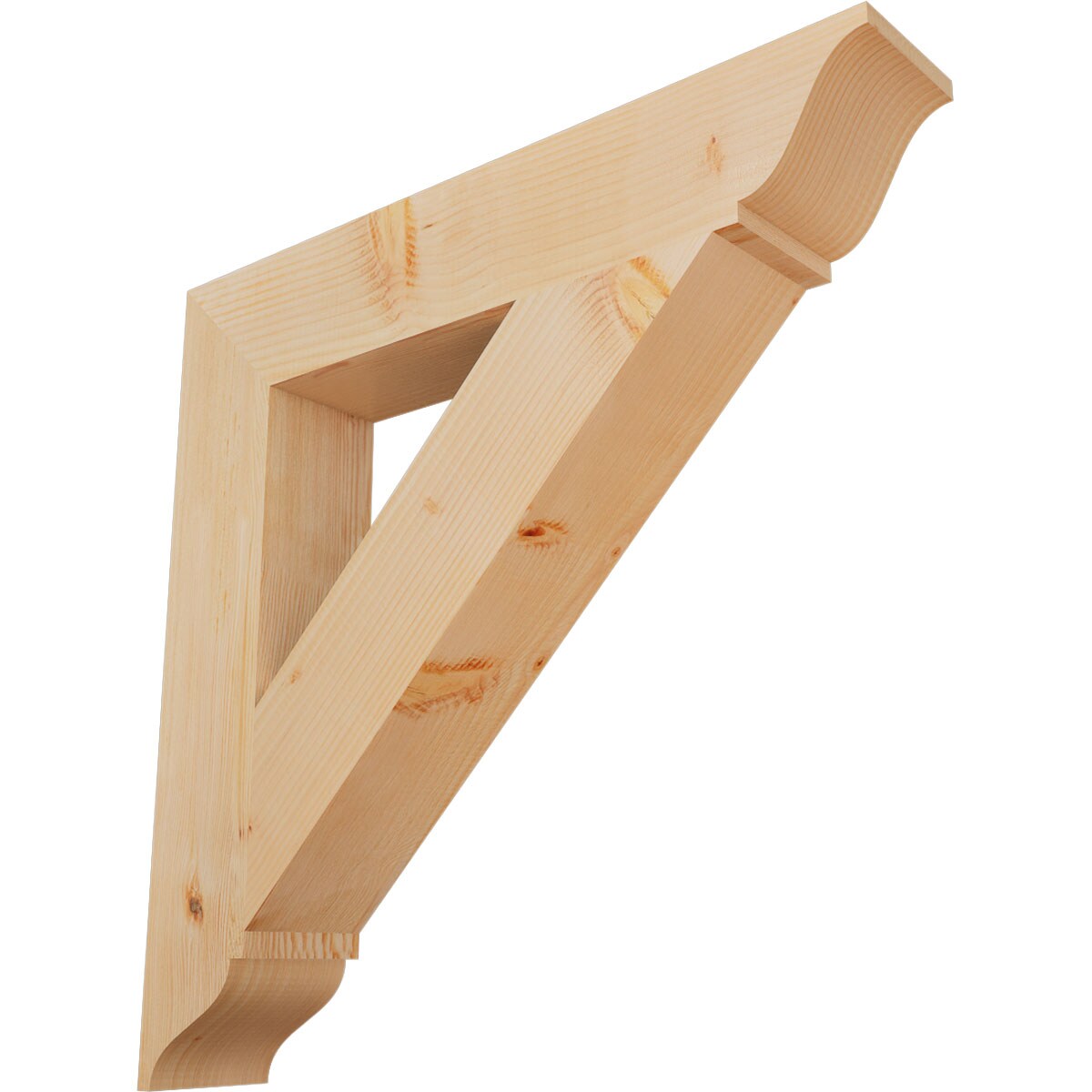 Ekena Millwork BKT06X34X34TRA01SDF Traditional traditional smooth 5-1/2-in x 34-in x 34-in Douglas fir Brown Wood Standard bracket
