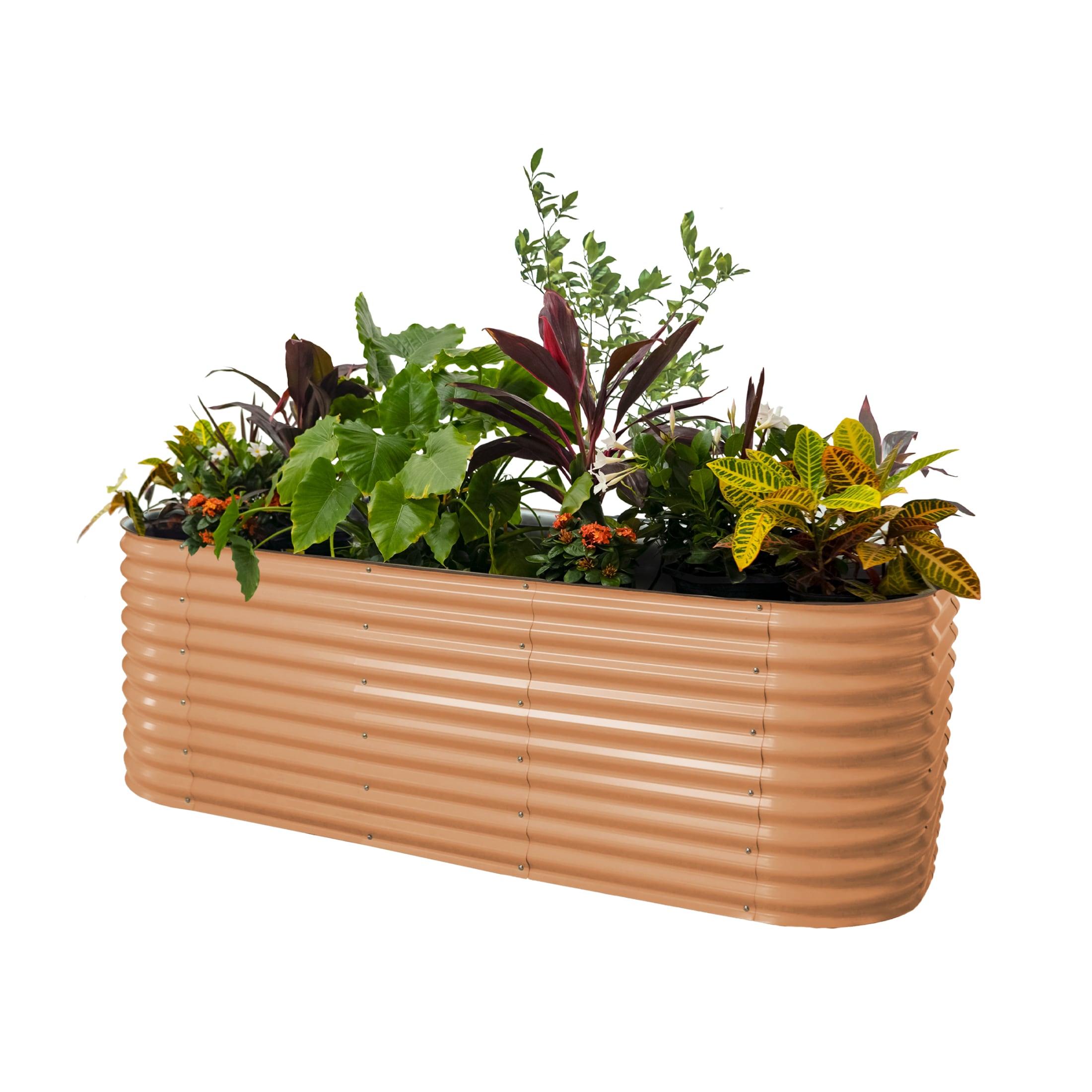 Vego Garden VB10N132TC 85-cu ft 48-in W x 96-in L x 32-in H Terra Cotta Galvanized Metal Raised Garden Bed