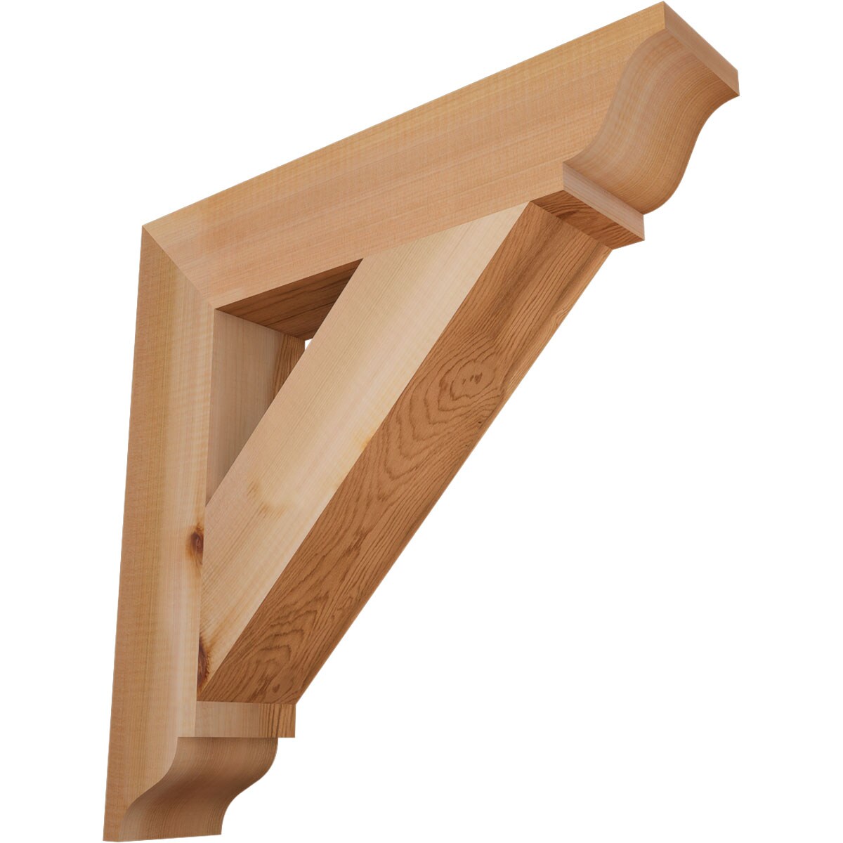 Ekena Millwork BKT04X20X20TRA01SWR Traditional traditional smooth 3-1/2-in x 20-in x 20-in Western red cedar Brown Wood Standard bracket