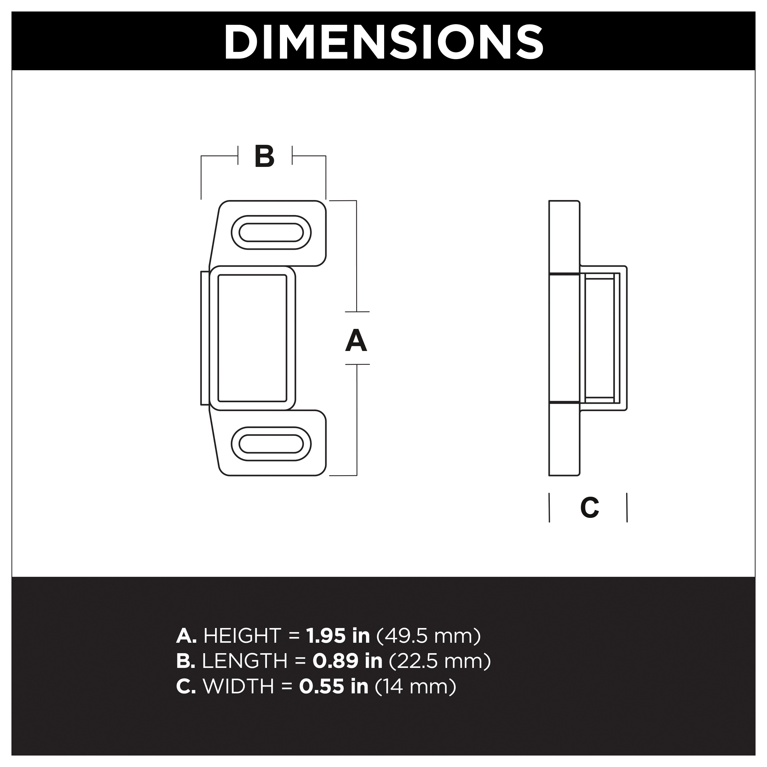 RELIABILT C080X1V-BR-CP Cabinet-Latches - View #3