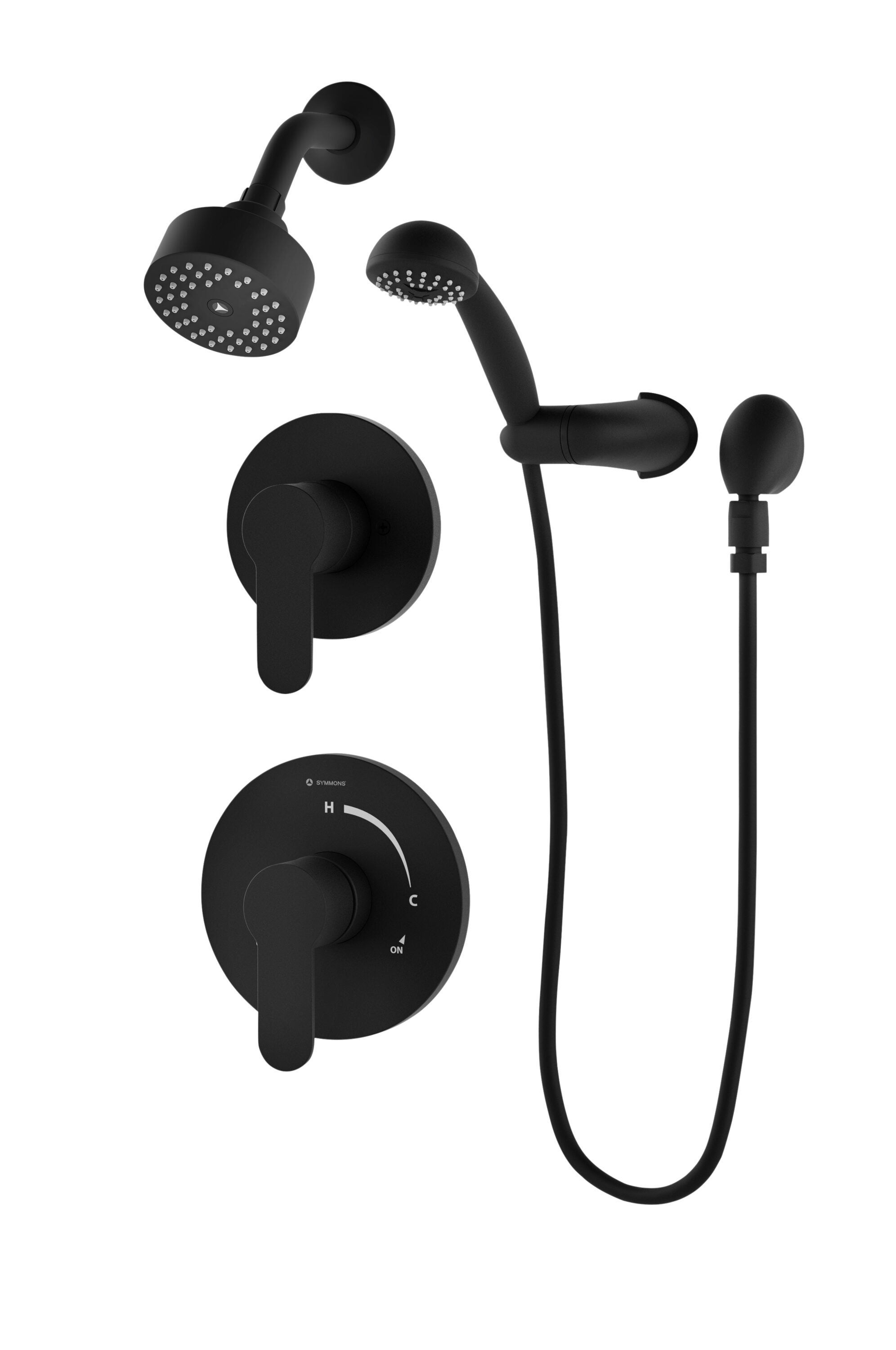 Symmons 6705TRMMB Matte Black 2-handle Multi-head Round Shower Faucet (Valve Not Included)