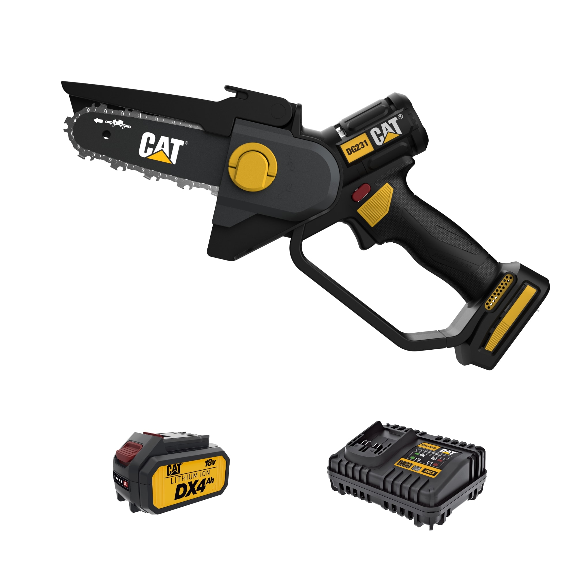 CAT DG231 18-volt 5-in Battery 4 Ah Chainsaw Battery Included Charger Included