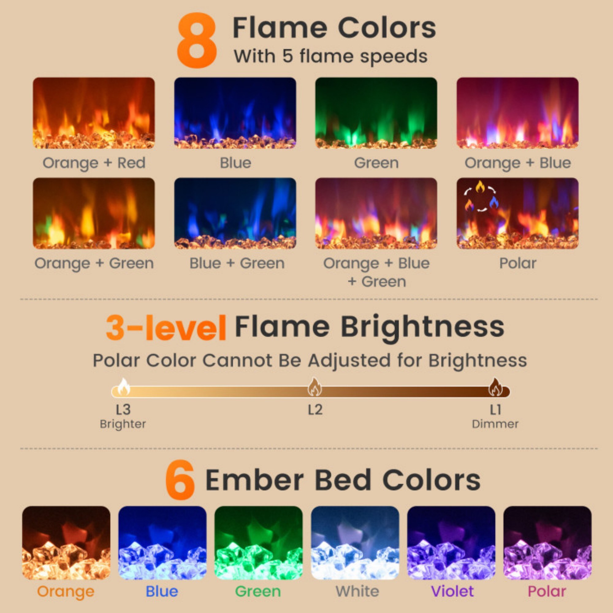 LUCKY ONE LO-FP10832USBK Electric-Fireplaces - View #8