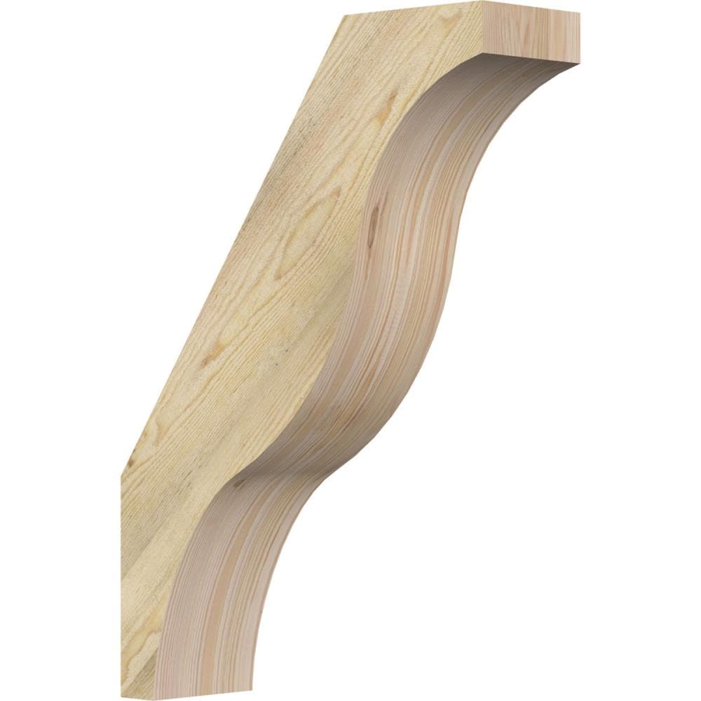 Ekena Millwork BRC06X20X28FST00RDF 6-in x 20-in x 28-in Douglas Fir Unfinished Wood Funston Rough Sawn Knee Brace