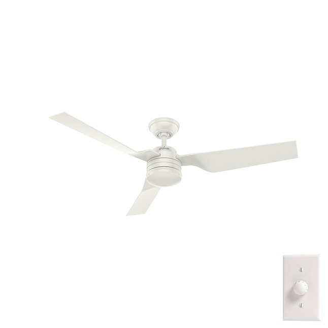 Hunter Cabo Frio 52 In Fresh White Indoor Outdoor Ceiling Fan Wall Mounted 3 Blade The Fans Department At Com - Hunter Universal Ceiling Fan Remote Control Wall Mount