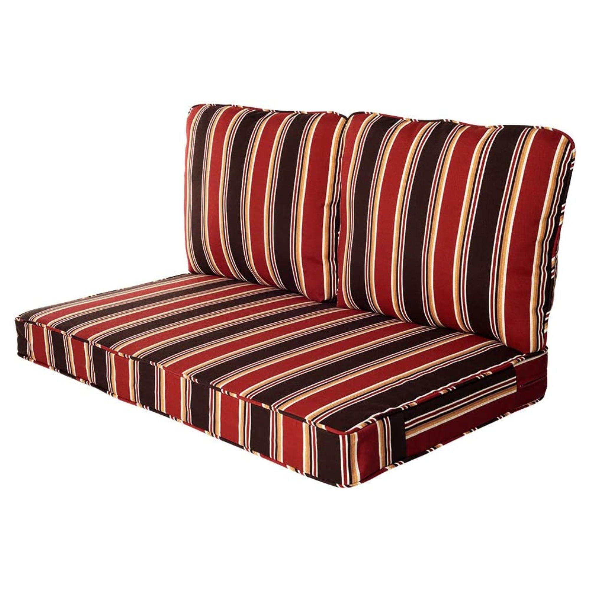 Haven Way 59-RS46LV 26-in x 46-in 3-Piece Red Stripe Patio Loveseat Cushion