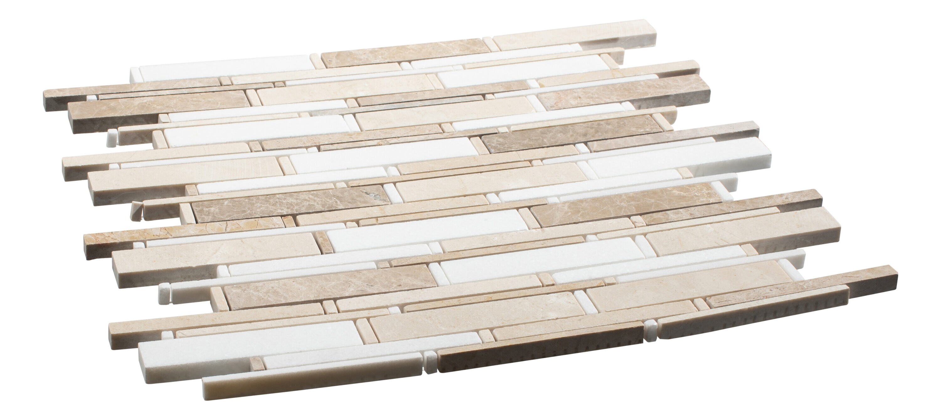 Knoll Brown and Cream Marble Mosaic Tile