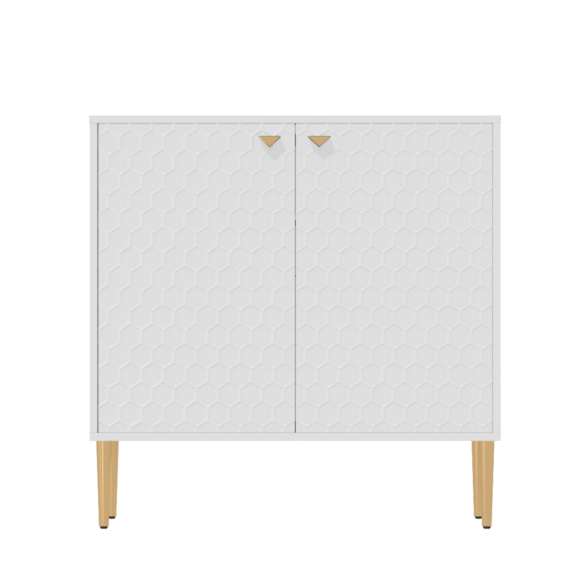 Boyel Living WF-JH-001-WH White 32 in. H Modern Accent Cabinet with 2-Door and Adjustable shelves