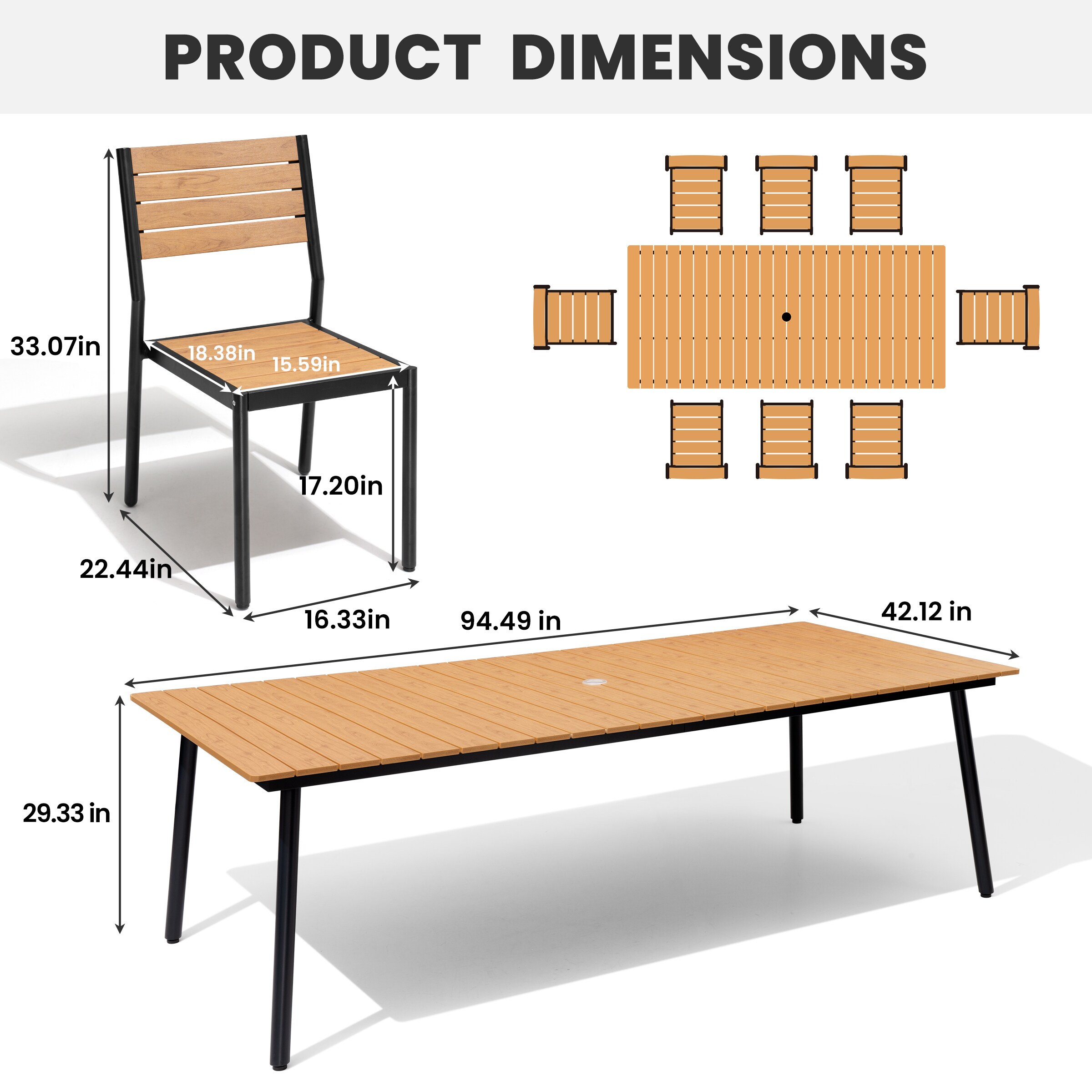 Crestlive Products CL-DC5003BRN-9 Patio-Dining-Sets - View #3