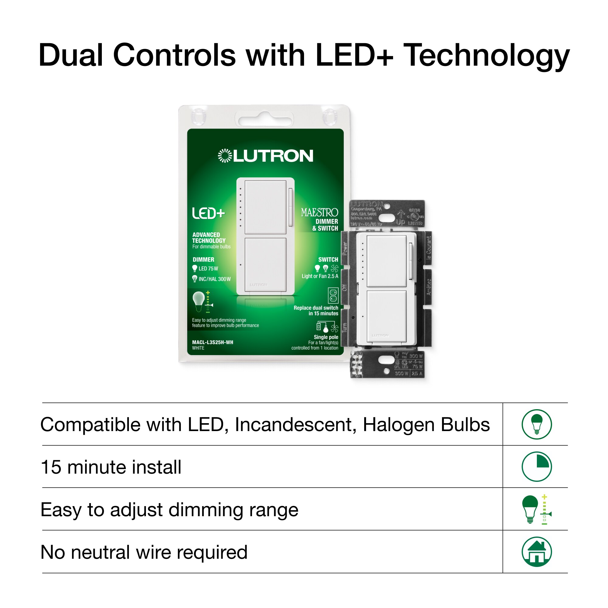 Lutron MACL-L3S25H-WH Light-Dimmers - View #11