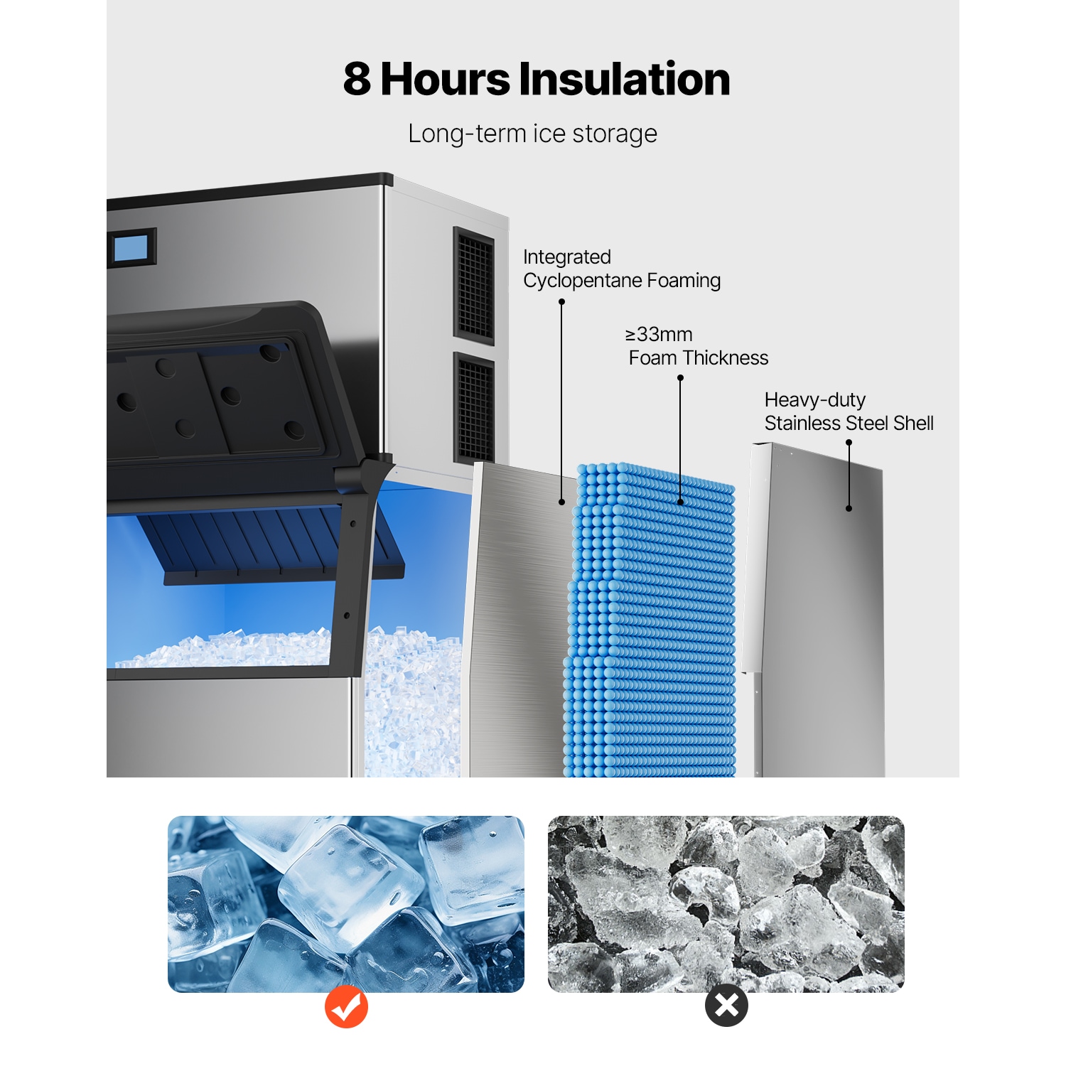 VEVOR DDLSBX15L260W11X8V1 Icemaker-Access - View #5