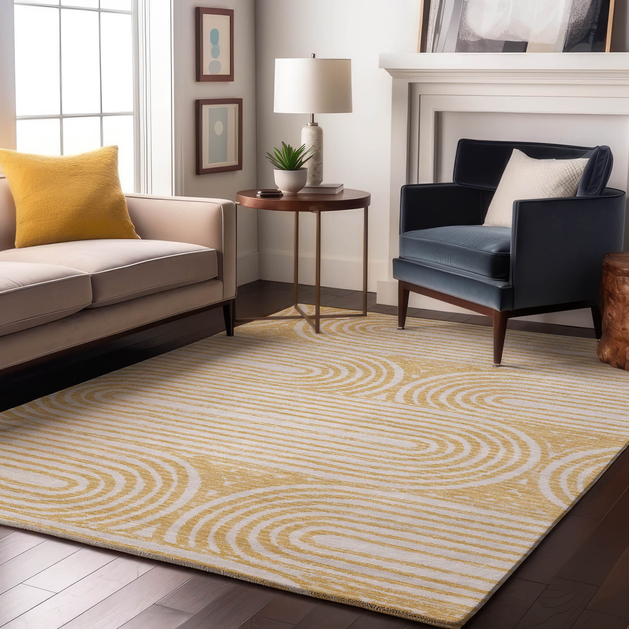 Addison Rugs AMF568TP30X46 Mayfield AMF568TP 2 x 3 (ft) Loomed Polyester Taupe Rectangular Indoor Geometric Machine washable Area rug