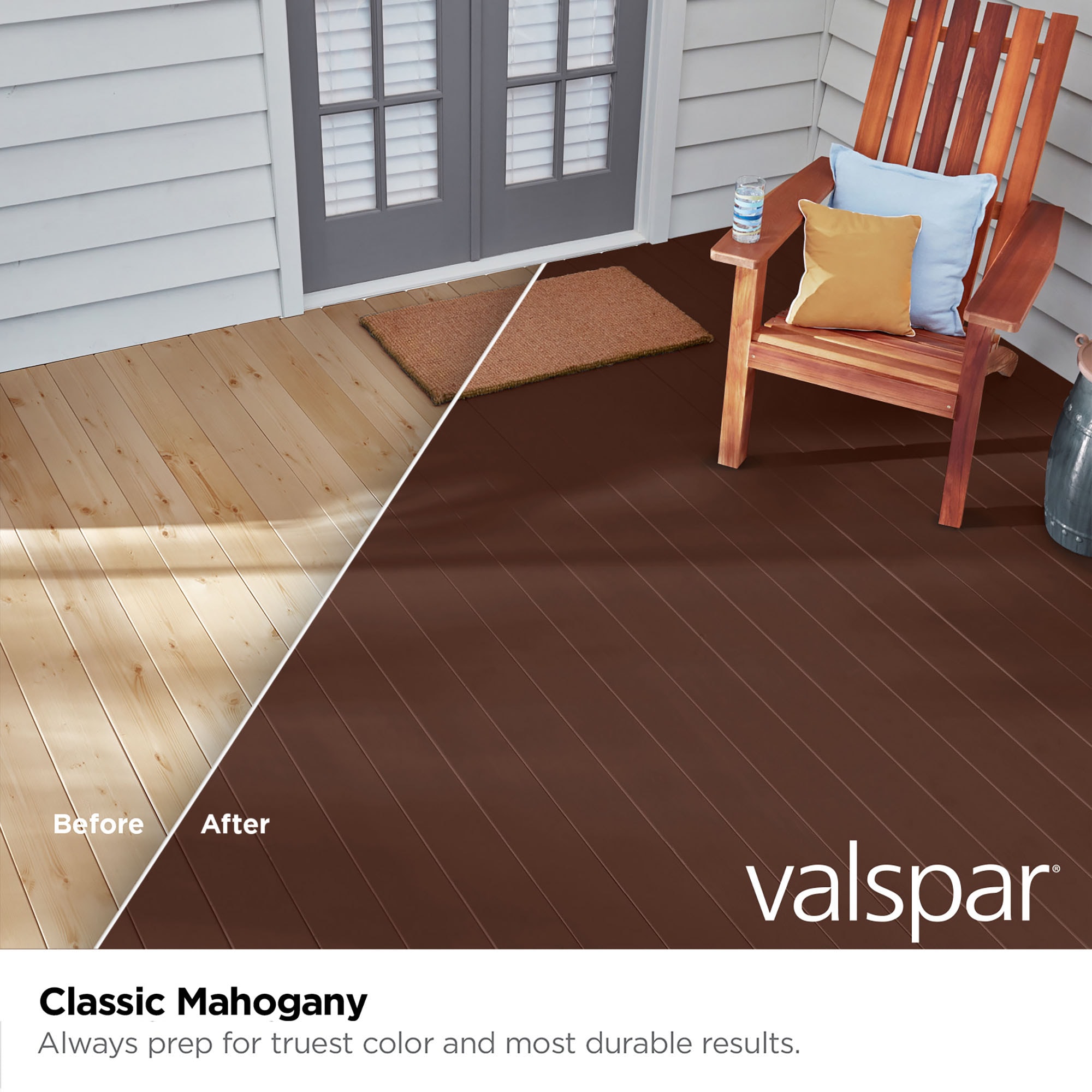 Valspar Classic Mahogany Solid Exterior Wood Stain and Sealer (1-Gallon) in  the Exterior Stains department at 