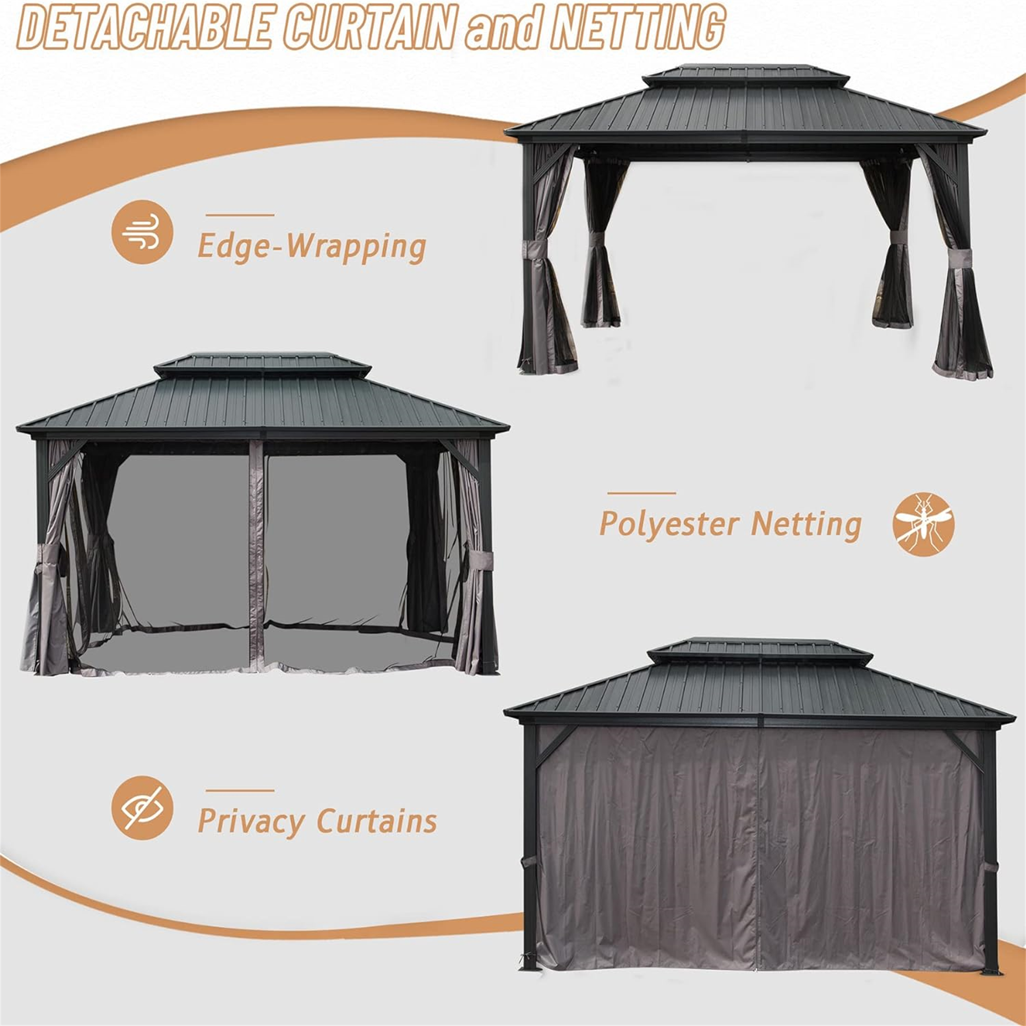 JIMSMAISON BOCPCG28GR Wood-Resin-Gazebos - View #2