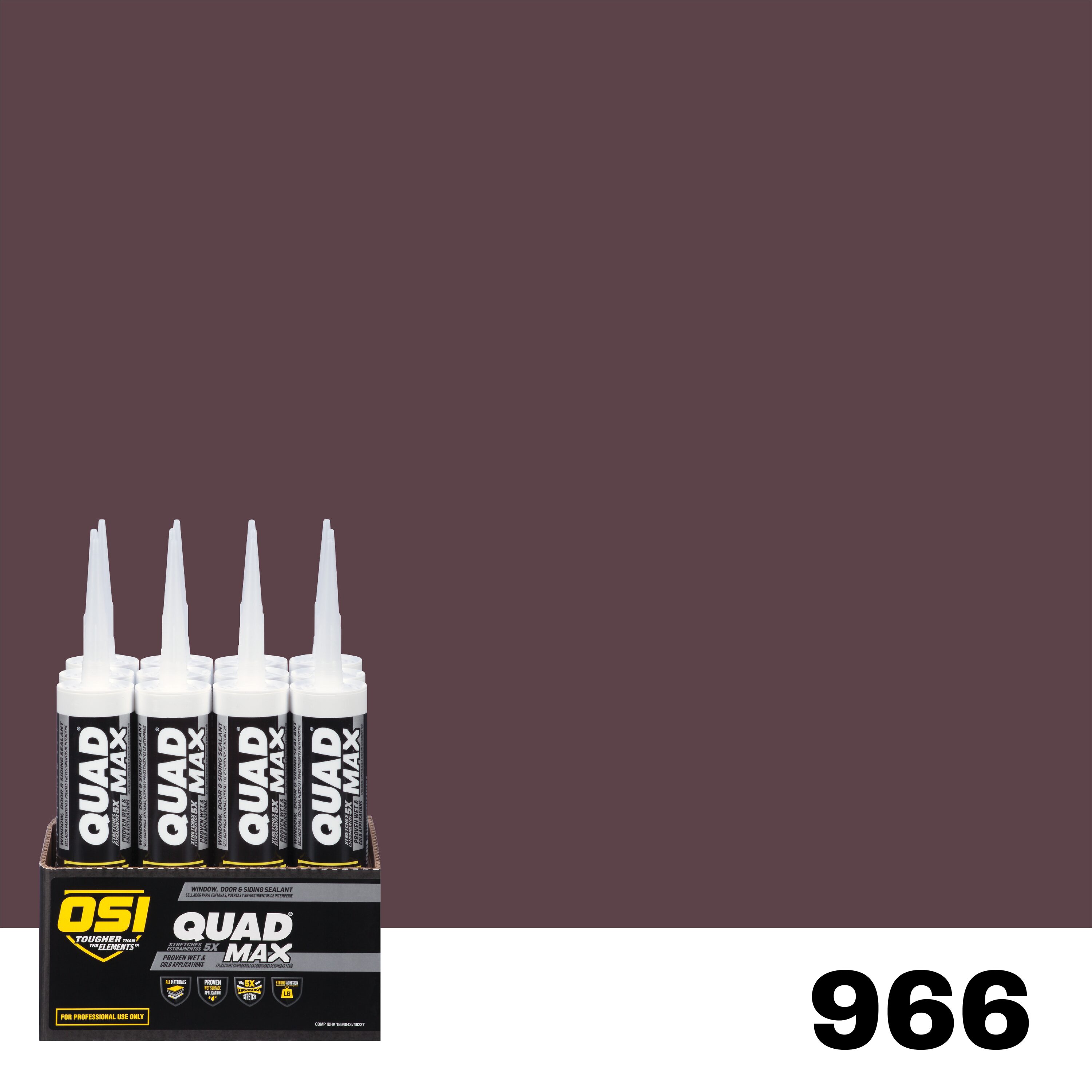 OSI 1869811 Quad Max 12 -Pack 9.5-oz Window door Red 966 Paintable Advanced Sealant Caulk