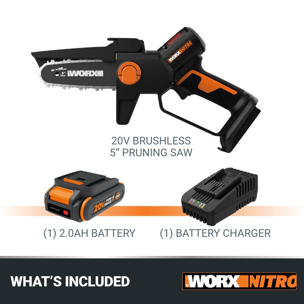 WORX 20V 5 Cordless Pruning Saw (1 x 2.0 Ah Battery and 1 x Charger) Black  WG324 - Best Buy