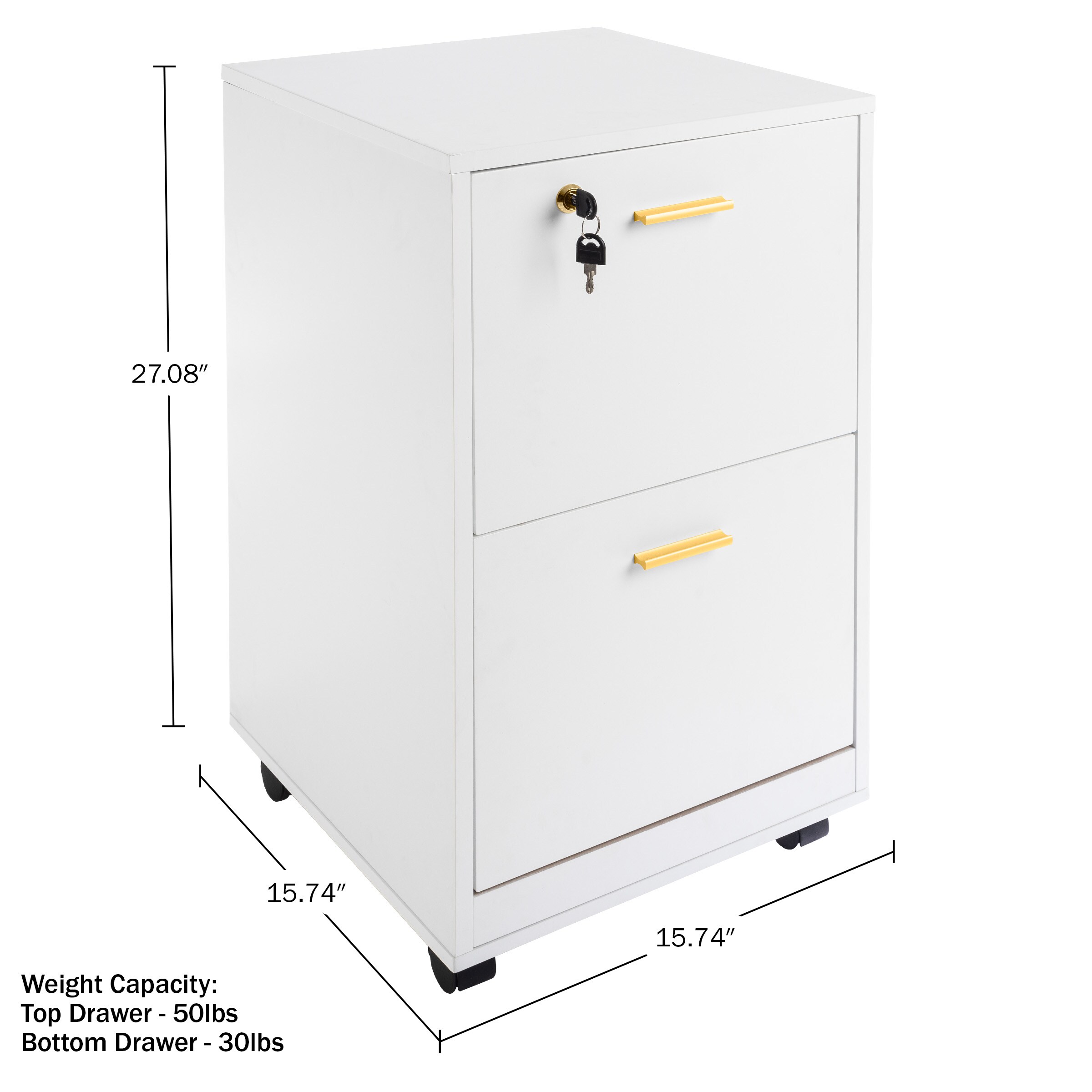 Lavish Home 80-FC-4-WHT Filing-Cabinets - View #5