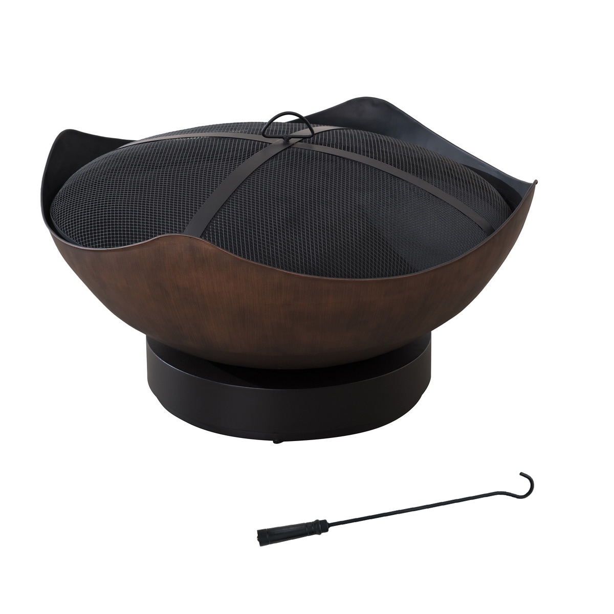 AmberCove A301022700 34-in W Brown Steel Wood-Burning Fire Pit