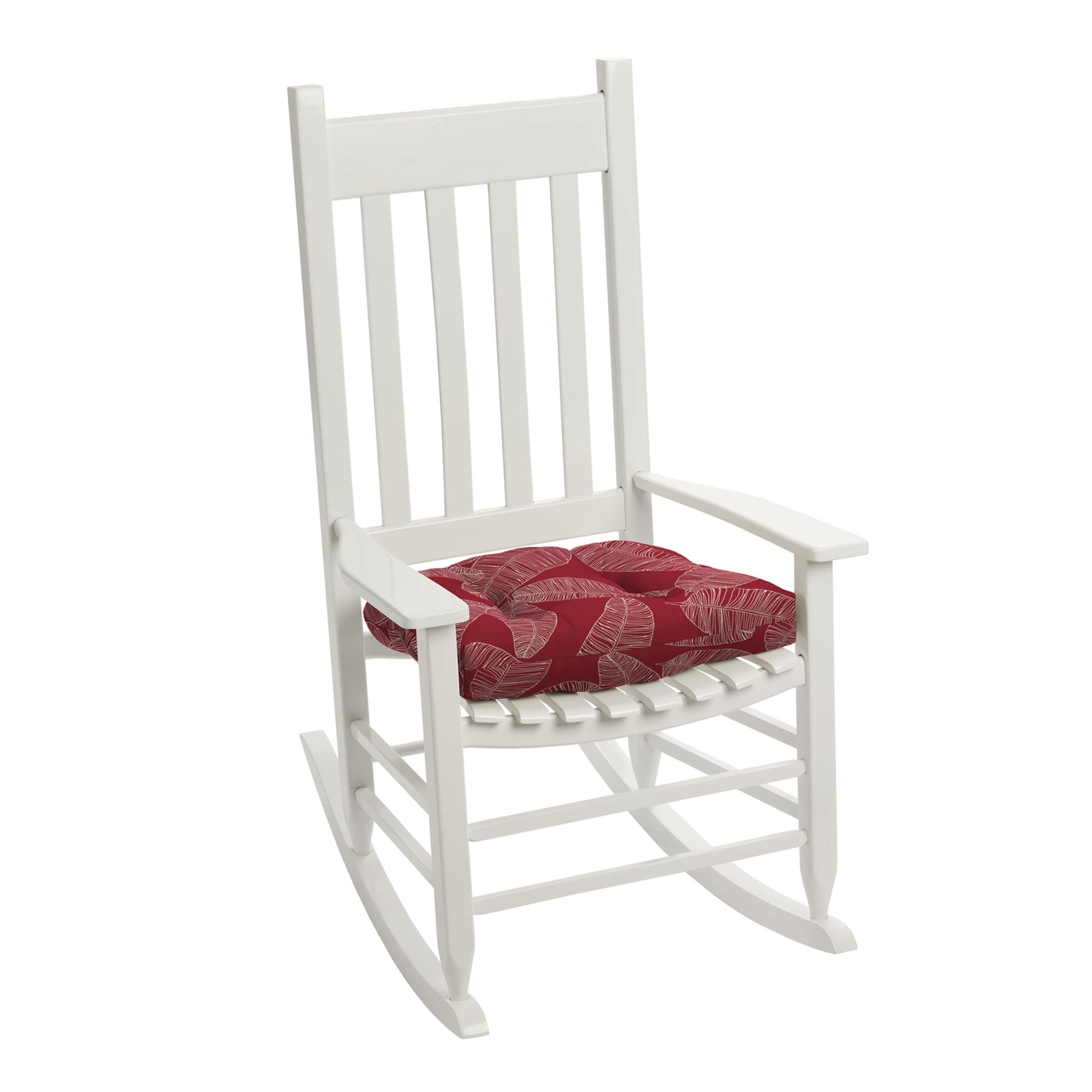 PIGFDK Red Leaf Palm Set of 2 Indoor Outdoor Rocking Chair Cushions ...