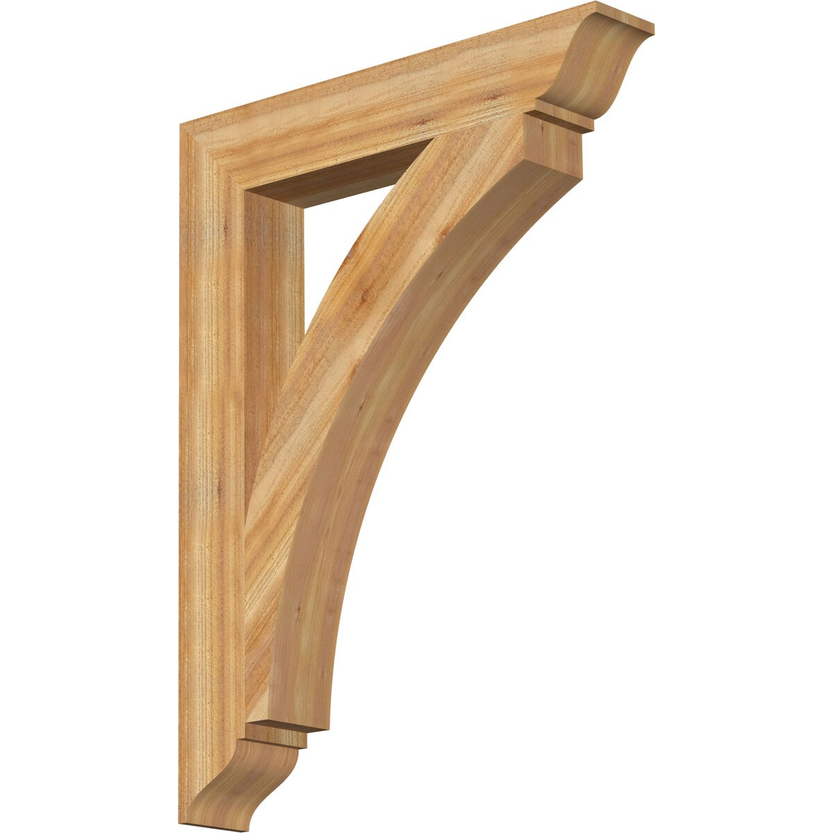 Ekena Millwork BKT06X36X48THR01RWR Thorton traditional rough sawn 6-in x 36-in x 48-in Western red cedar Brown Wood Standard bracket