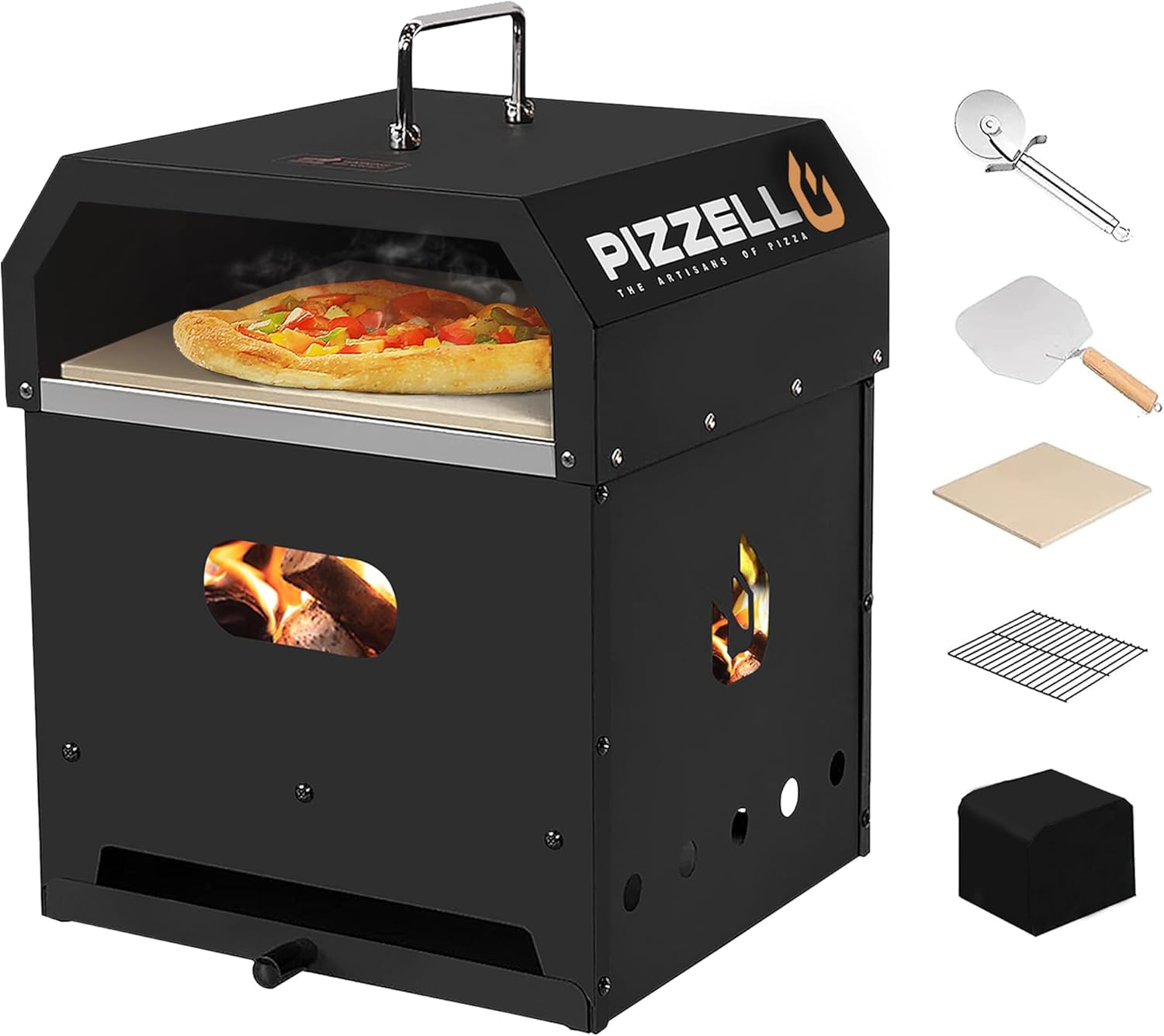 Winado LO1G57000934 Pizza Oven 10-in W Black Charcoal Grill
