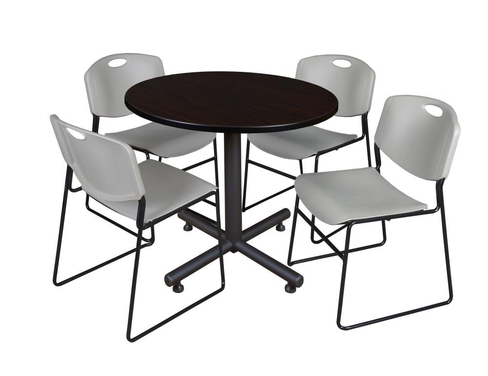 Regency TKB36RNDMW44GY Breakroom Brown 4-Person Training Table (36-in W x 29-in H)