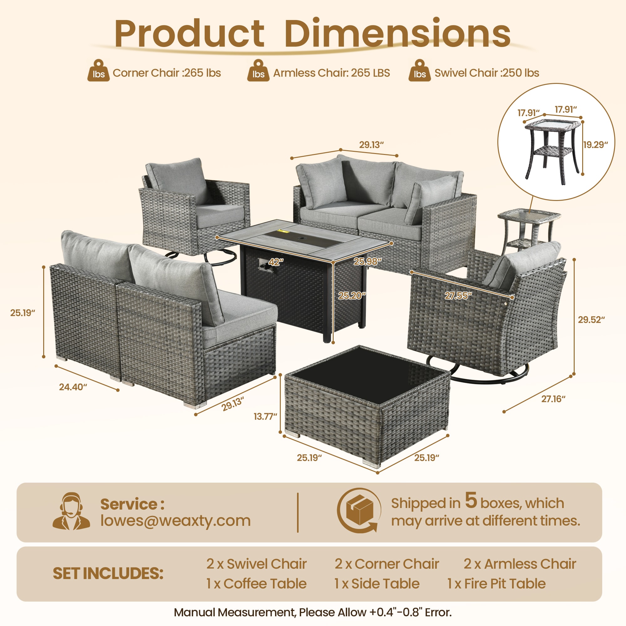 weaxty DCFP03RRSGRS209 Patio-Conversation-Sets - View #7