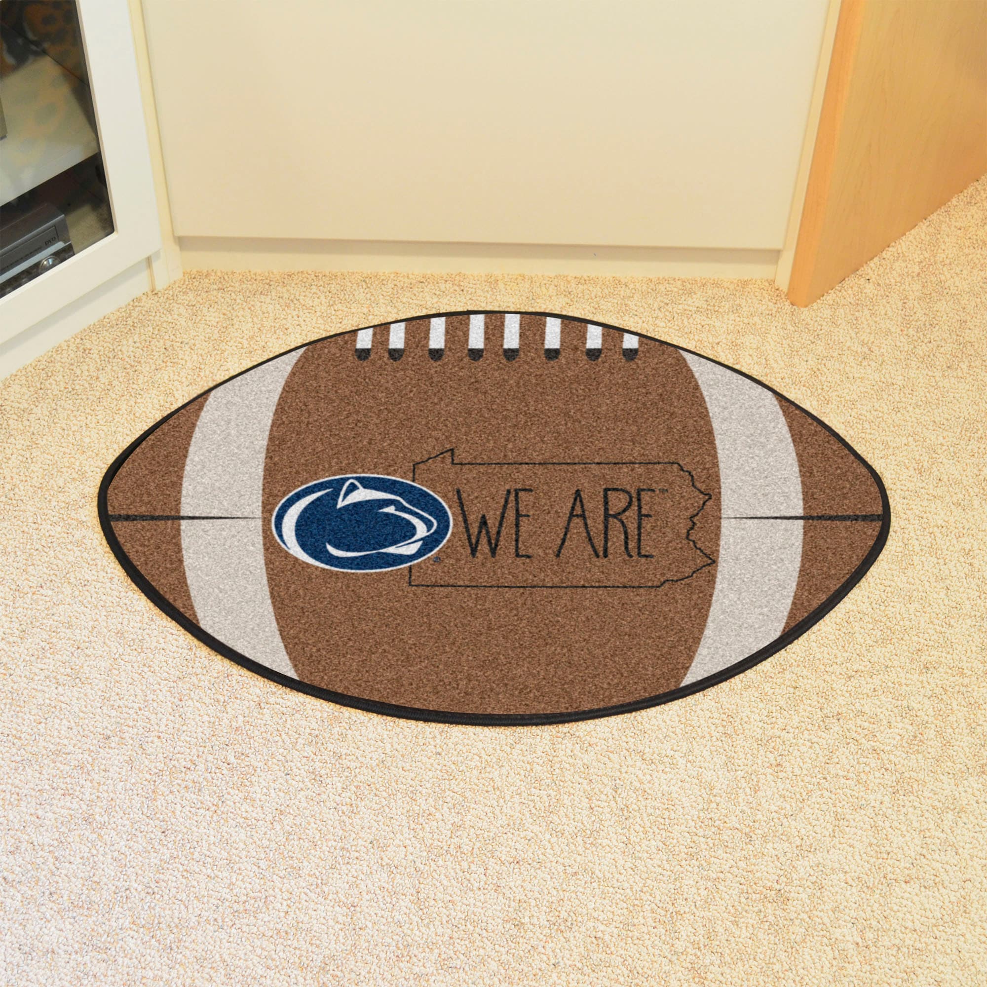 FANMATS 21201 Penn State Nittany Lions 2-ft x 3-ft Brown Nylon Oval Indoor Decorative Sports Door mat