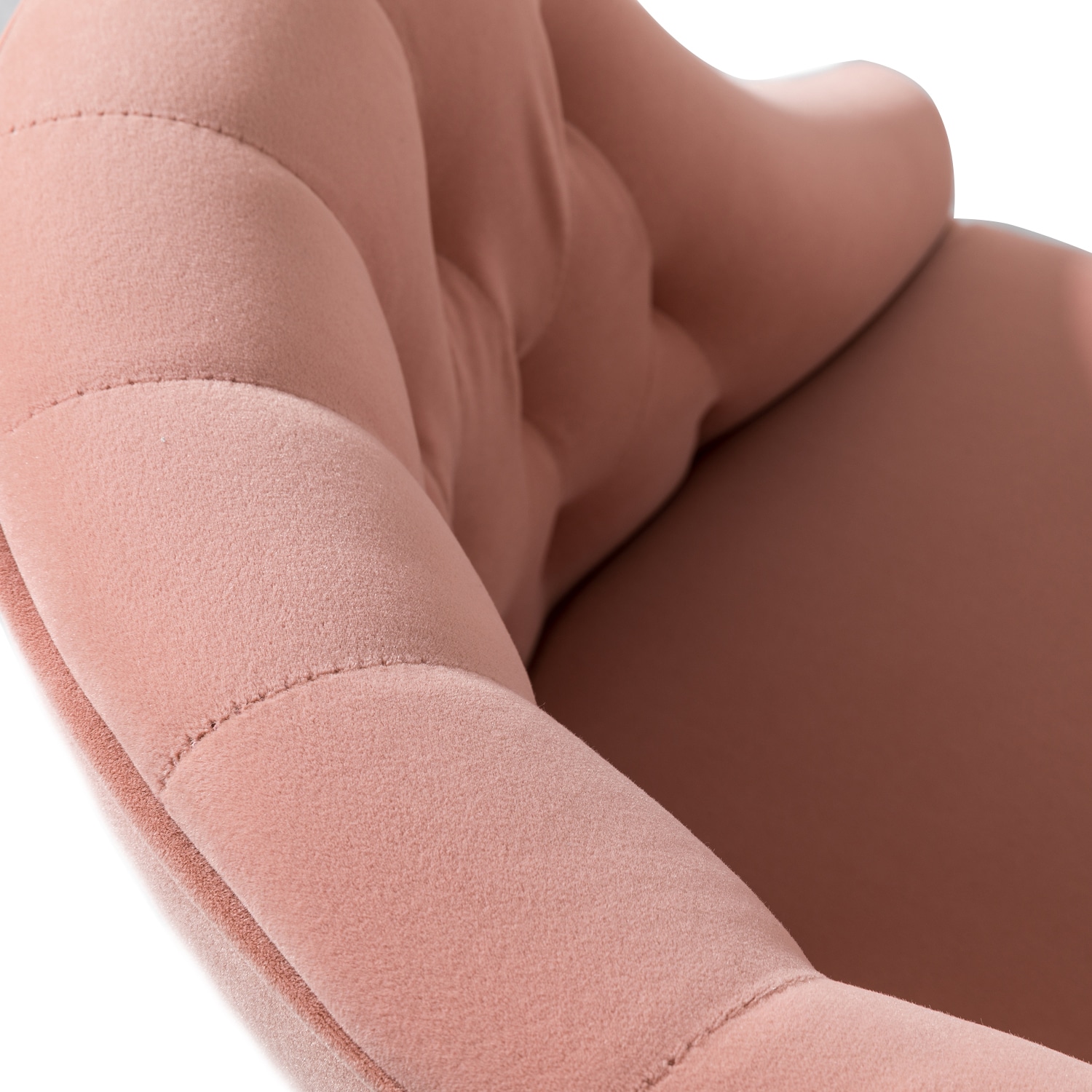 Ergonomic Pink Velvet Swivel Office Chair with Gold Metal Legs