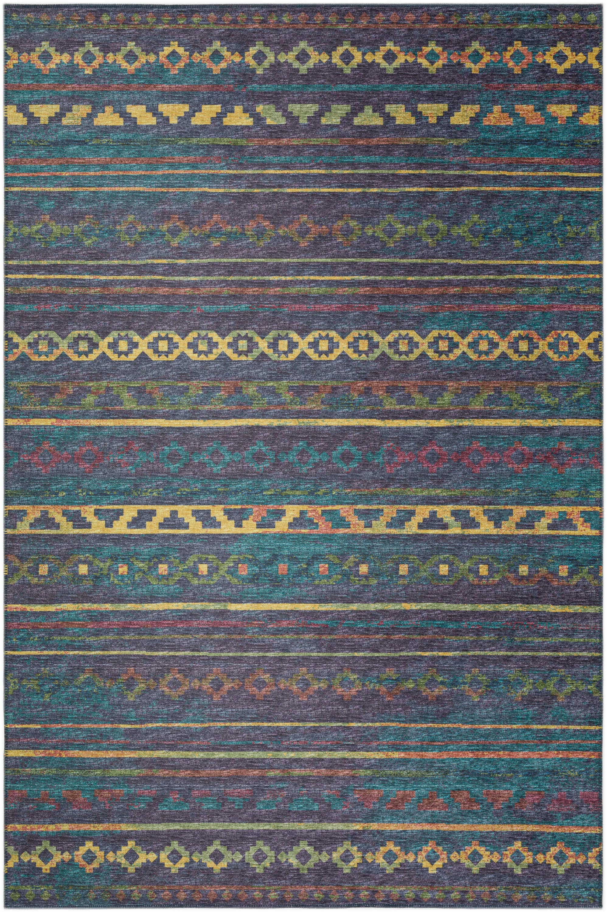 Addison Rugs AYU40MU5X8 Yuma 5 x 8 (ft) Chenille Multi Rectangular Indoor/Outdoor Geometric Southwestern Machine washable Area rug
