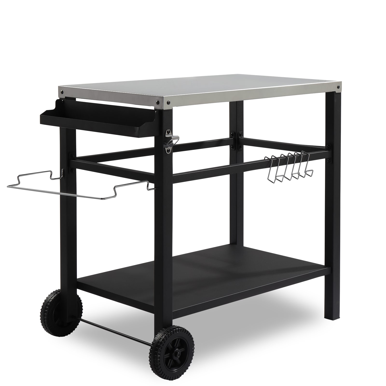 Outopee LO1G57000684 Food Prep Cart Black Steel Grill cart