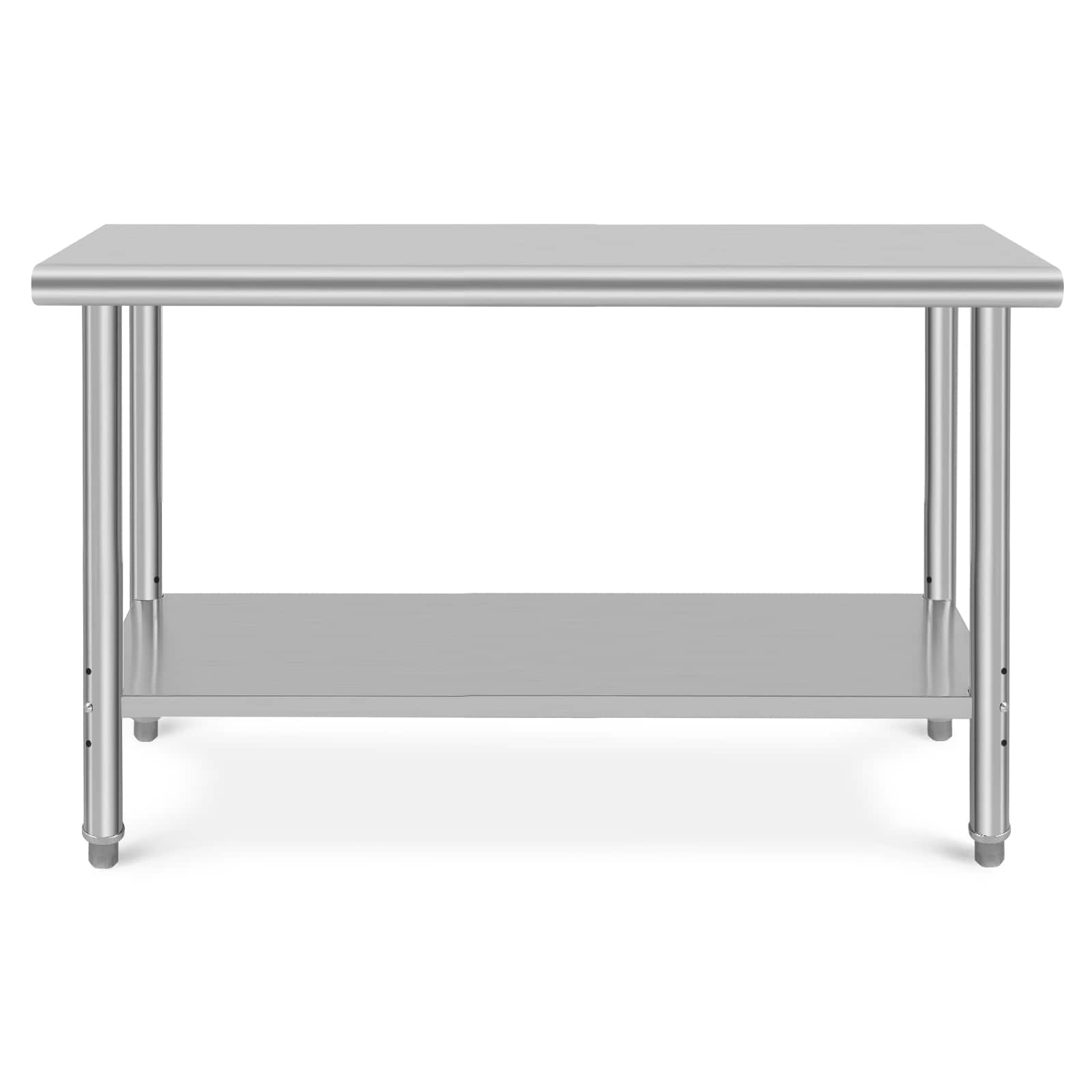Qeetex JXNAG-PHO-10MX6XEL Stainless Steel Prep Table 60 x 24 Inch NSF Heavy Duty Commercial Kitchen Table with Undershelf Outdoor Cooking Table Dining Room Garage Laundry Room
