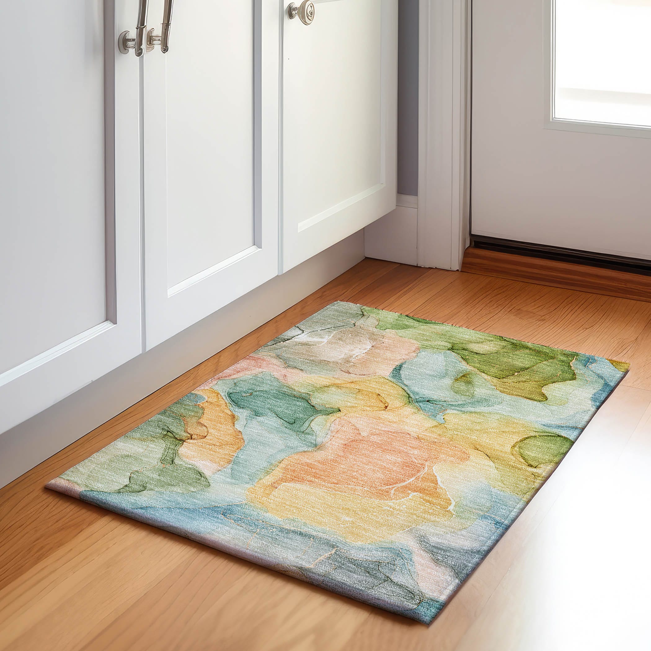 Addison Rugs AMF547TE8X10 Mayfield AMF547TE 8 x 10 (ft) Loomed Polyester Teal Rectangular Indoor Geometric Machine washable Area rug