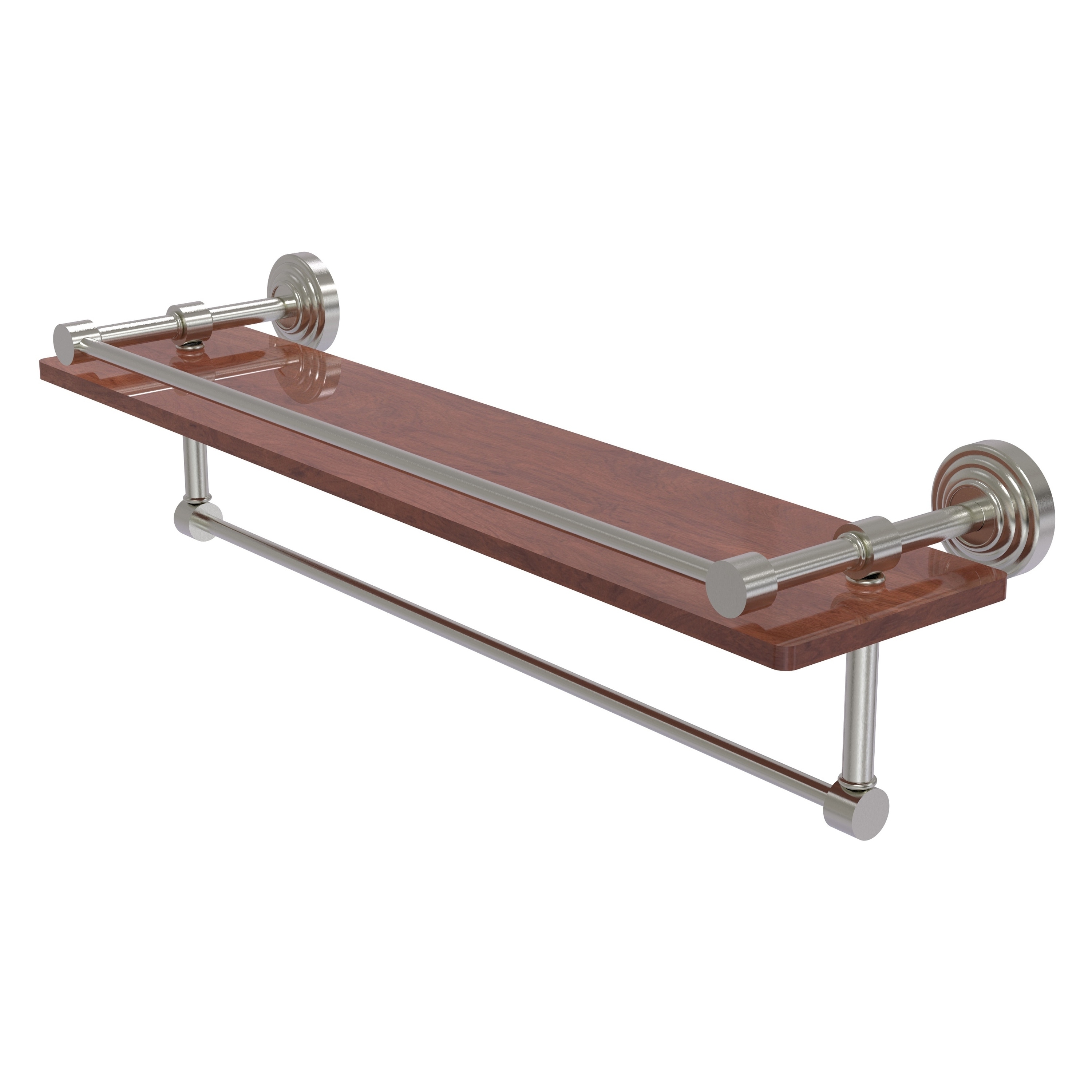 Allied Brass WP-1-22TB-GAL-IRW-SN Waverly Place Satin Nickel Wall mount Bathroom Shelf ( 22-in x 5-in x 5-in )