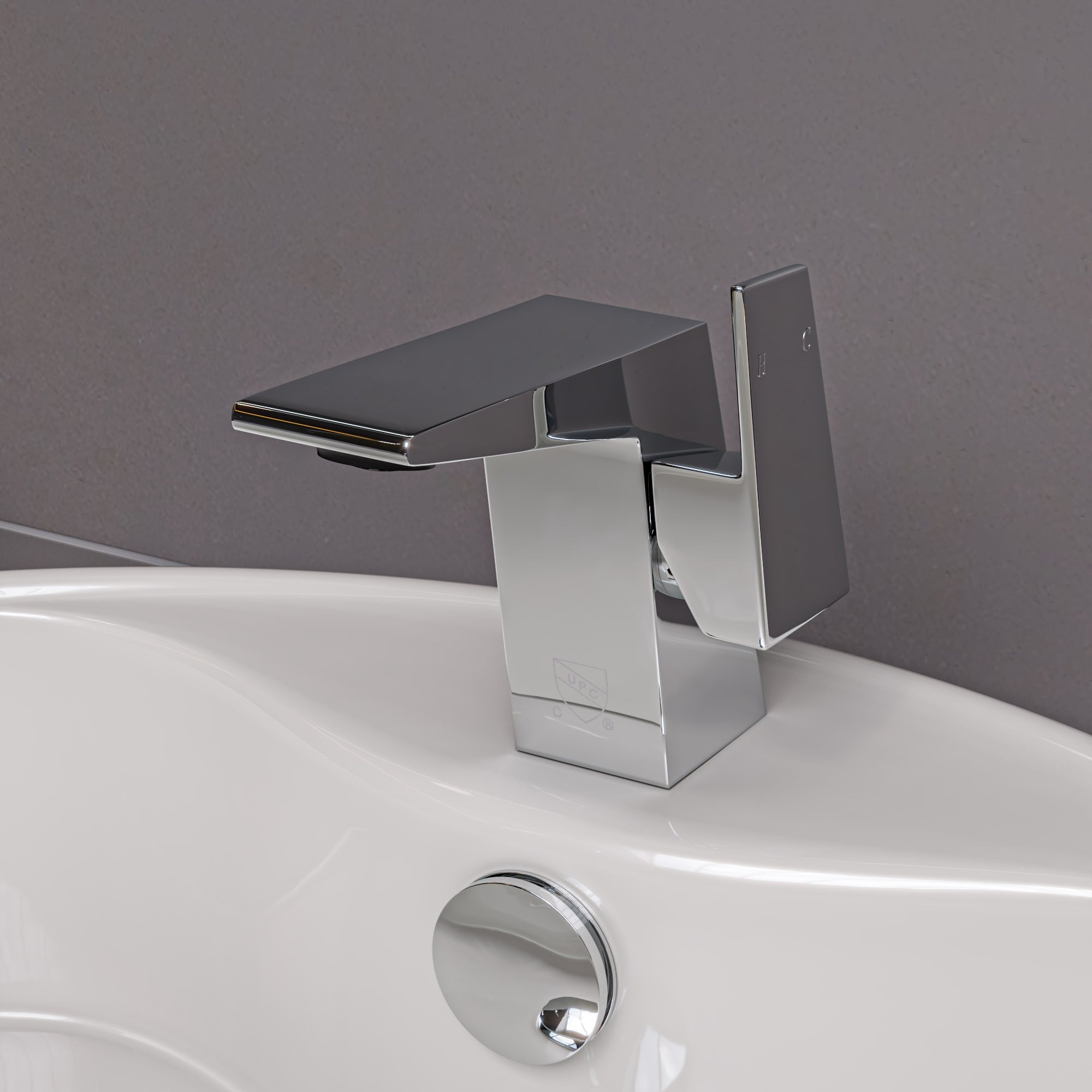 ALFI AB1470-PC Polished Chrome Single hole 1-handle WaterSense Low-arc Commercial/Residential Handle Bathroom Sink Faucet