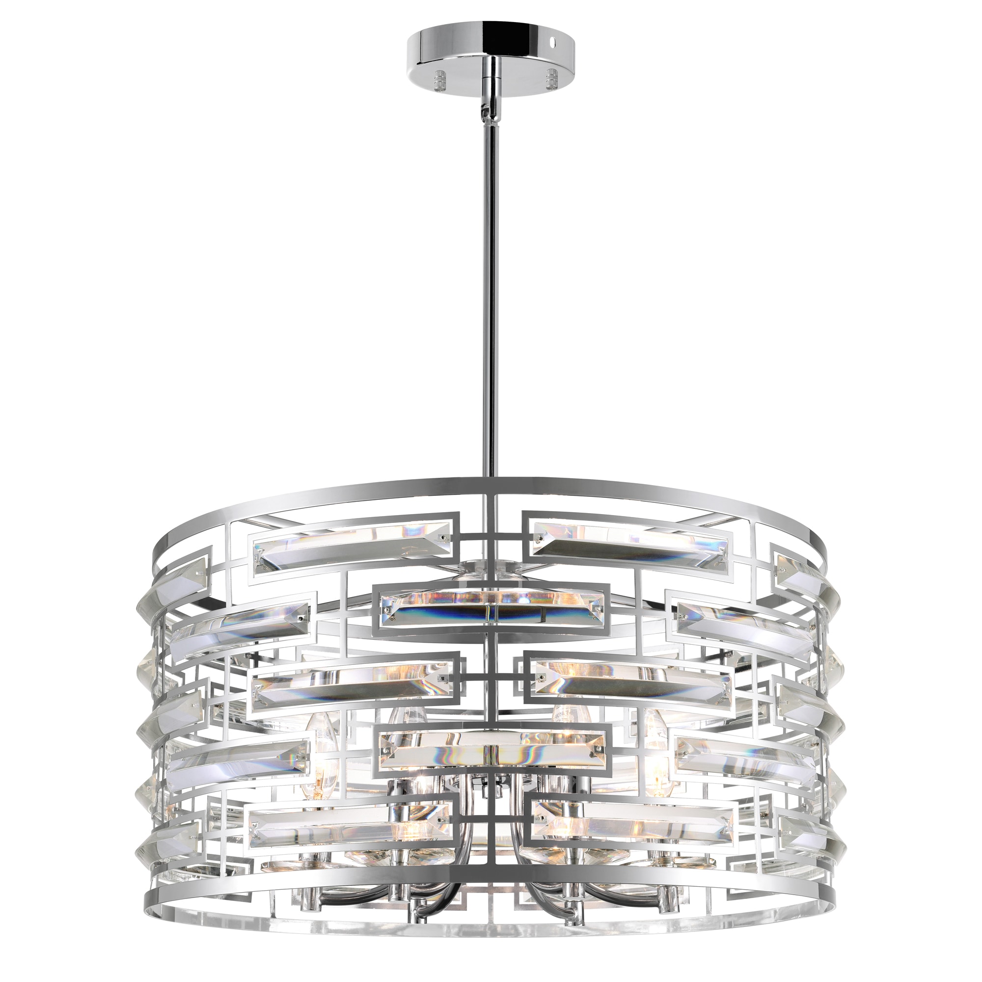 CWI Lighting 9975P20-6-601 Petia 6 -Light Chrome Transitional For Use in Bathrooms, Bedrooms, Dining Rooms, Foyers, Kitchens, Living Rooms Chandelier