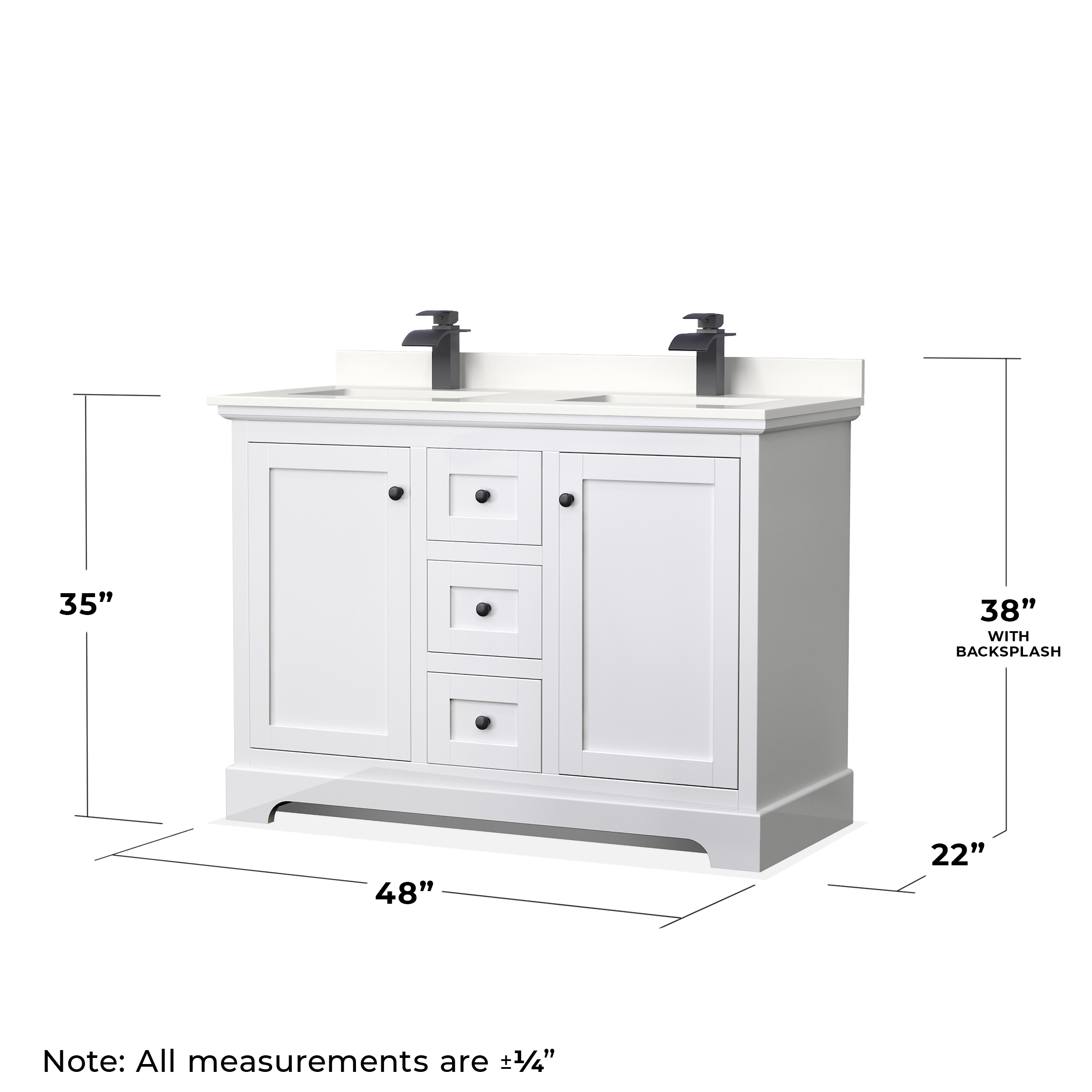Wyndham Collection WCV232348DWBWQUNSM46 Bath-Vanity-Combo - View #6