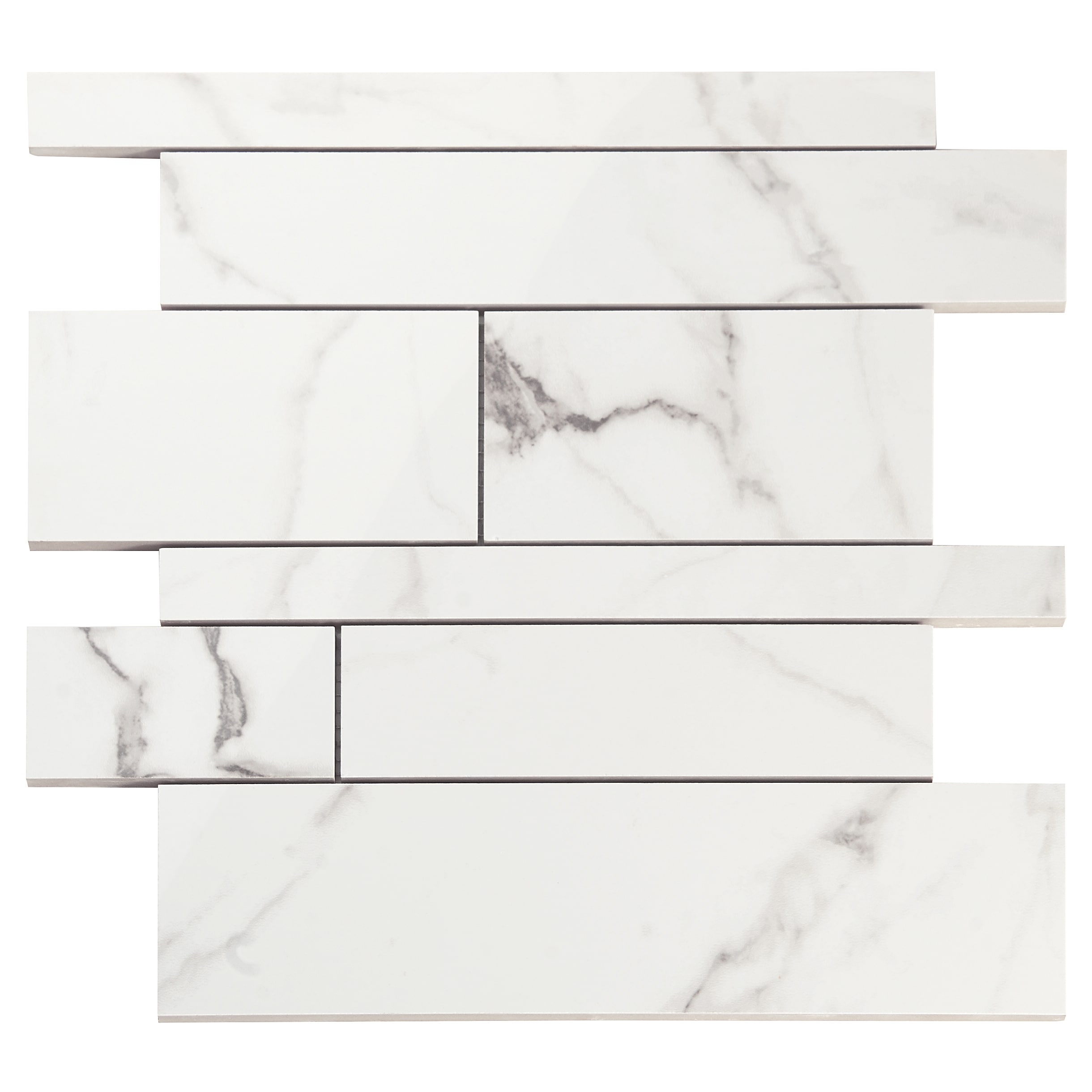 Artmore Tile EXT3RD107370 Sample - Enigma Statuario Venato 4-in x 8-in Matte Porcelain Marble look