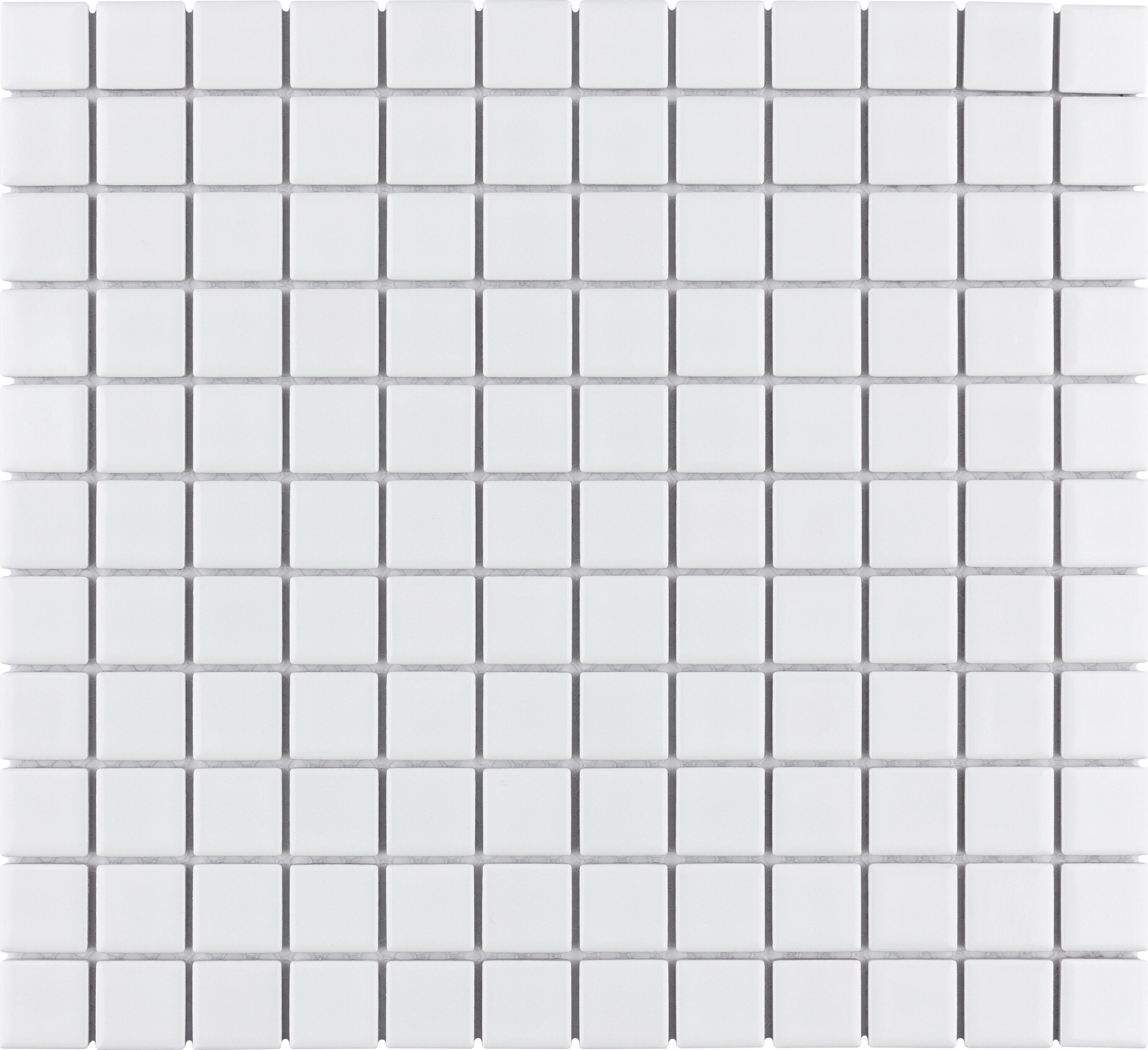 Affinity Tile FXLMSW Metro 1" Glossy White 11-in x 12-in Glossy Porcelain Patterned Square Mosaic Floor and Wall Tile (9-sq. ft/ Carton)