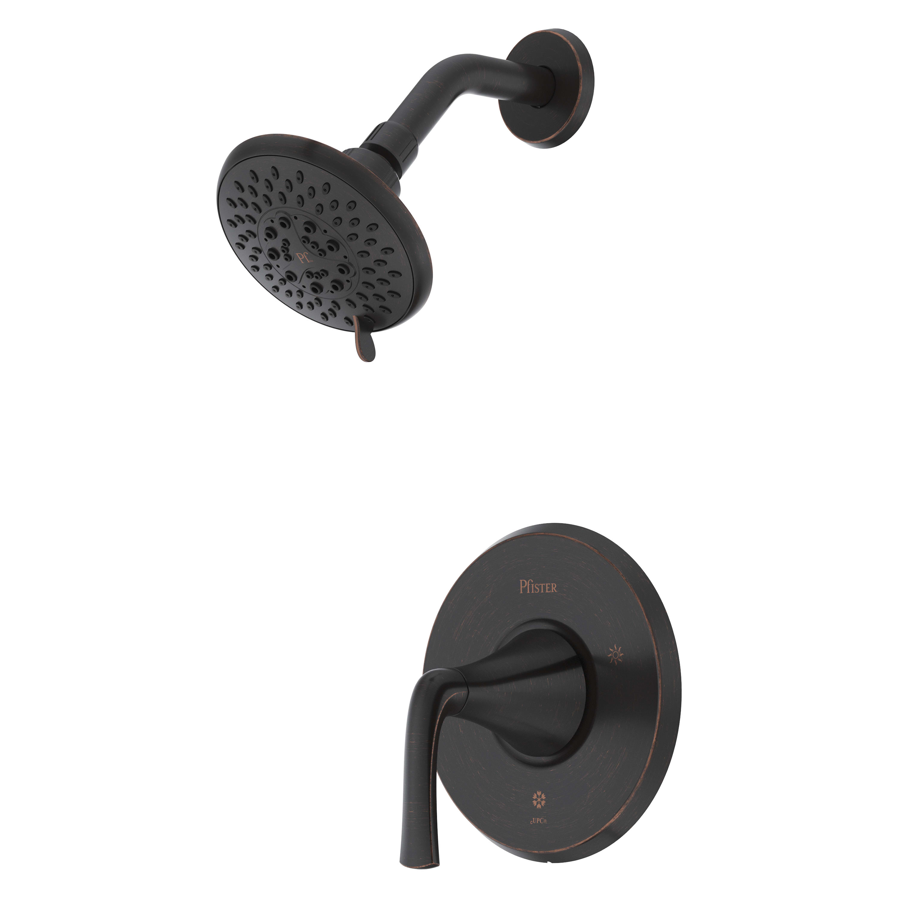 Pfister - McAllen Tuscan Bronze 1-handle Multi-function 4.812-in Round Shower Faucet ( Valve not ...